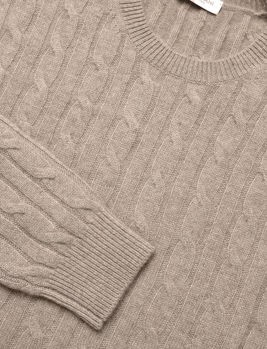 Bramani Cashmere - ROUND NECK CABLE - rundhalsad - naturale - 2