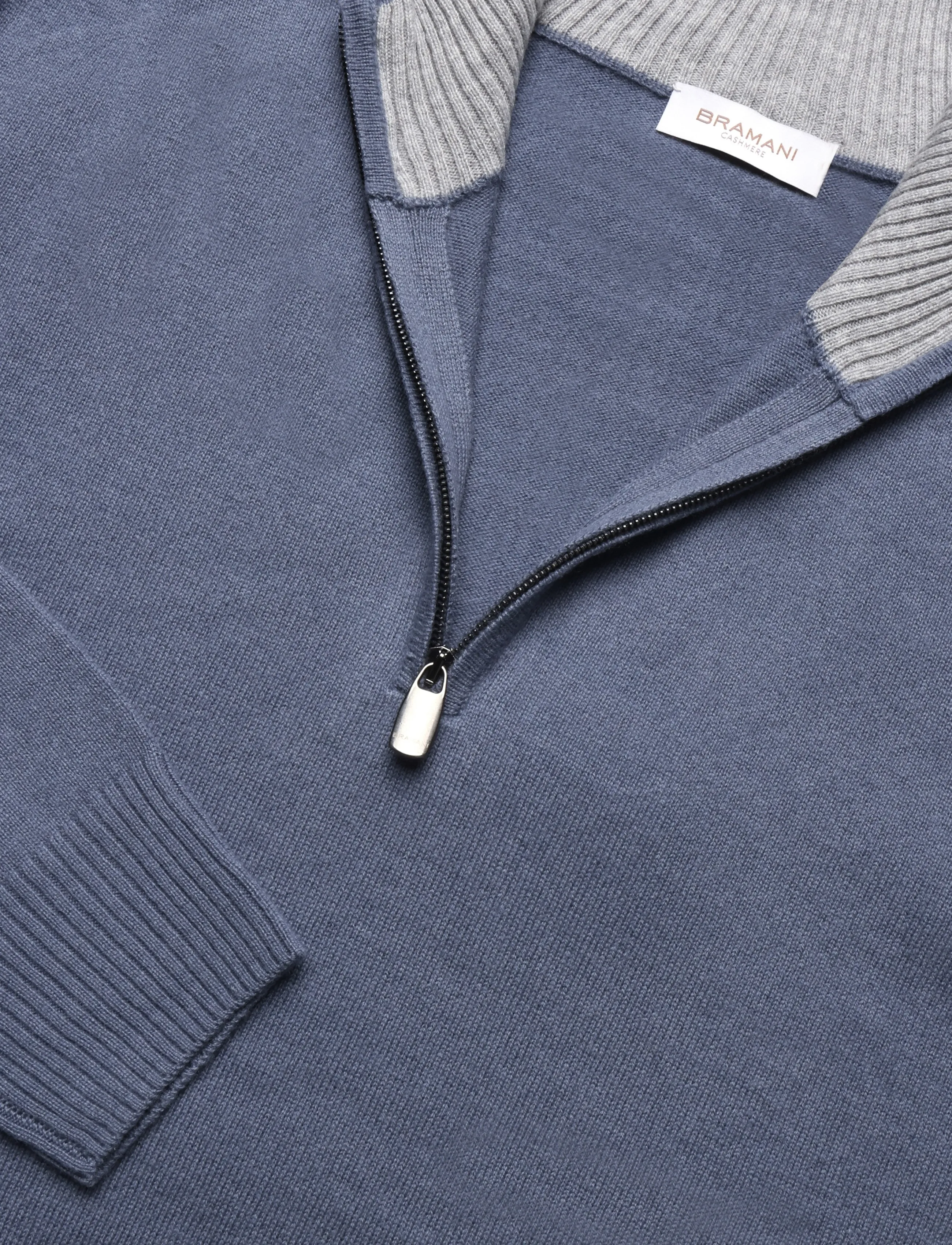 Bramani Cashmere - HALF ZIP CONTRAST - half zip-tröjor - avio/cemento - 2