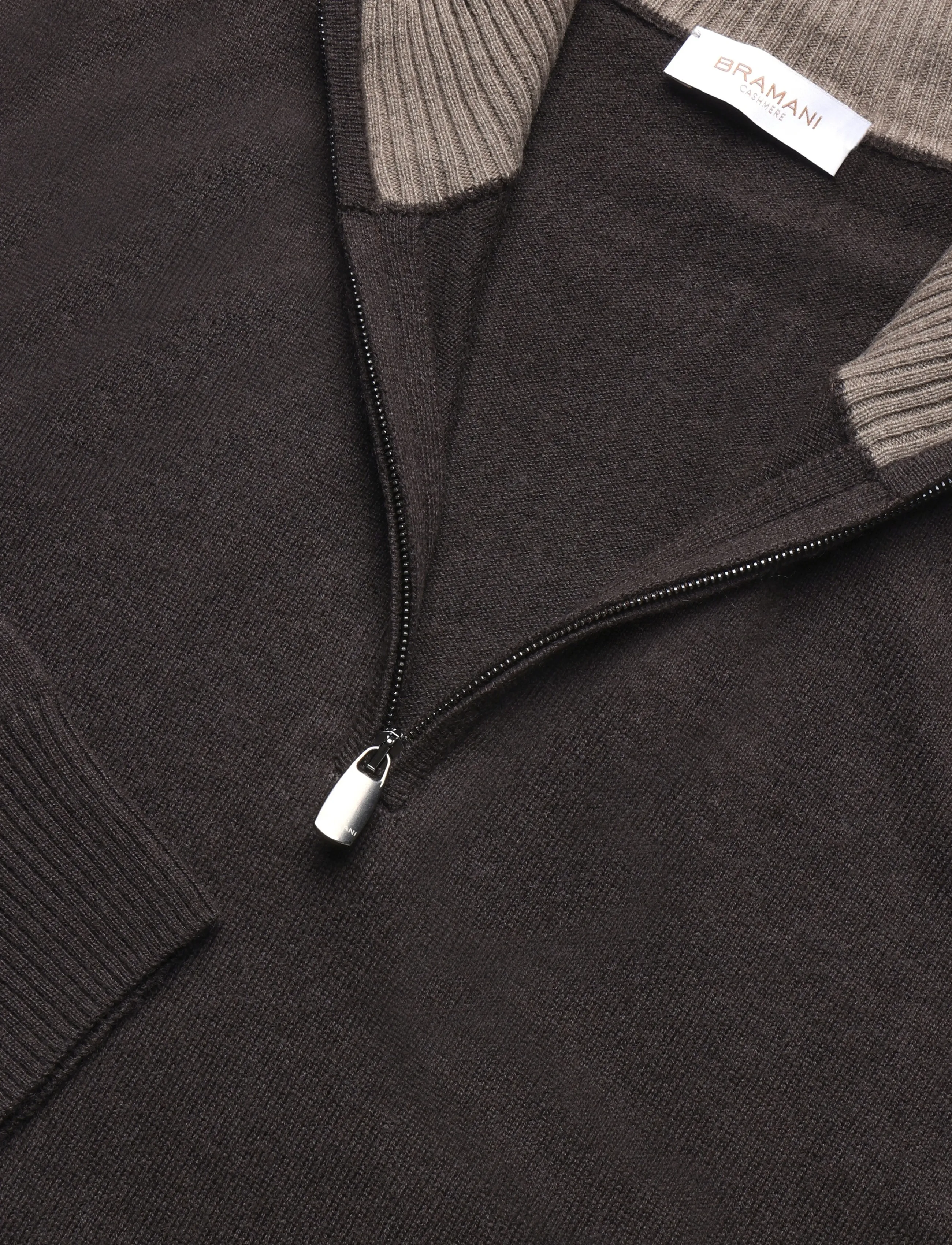 Bramani Cashmere - HALF ZIP CONTRAST - half zip-tröjor - caffe'/argilla - 2