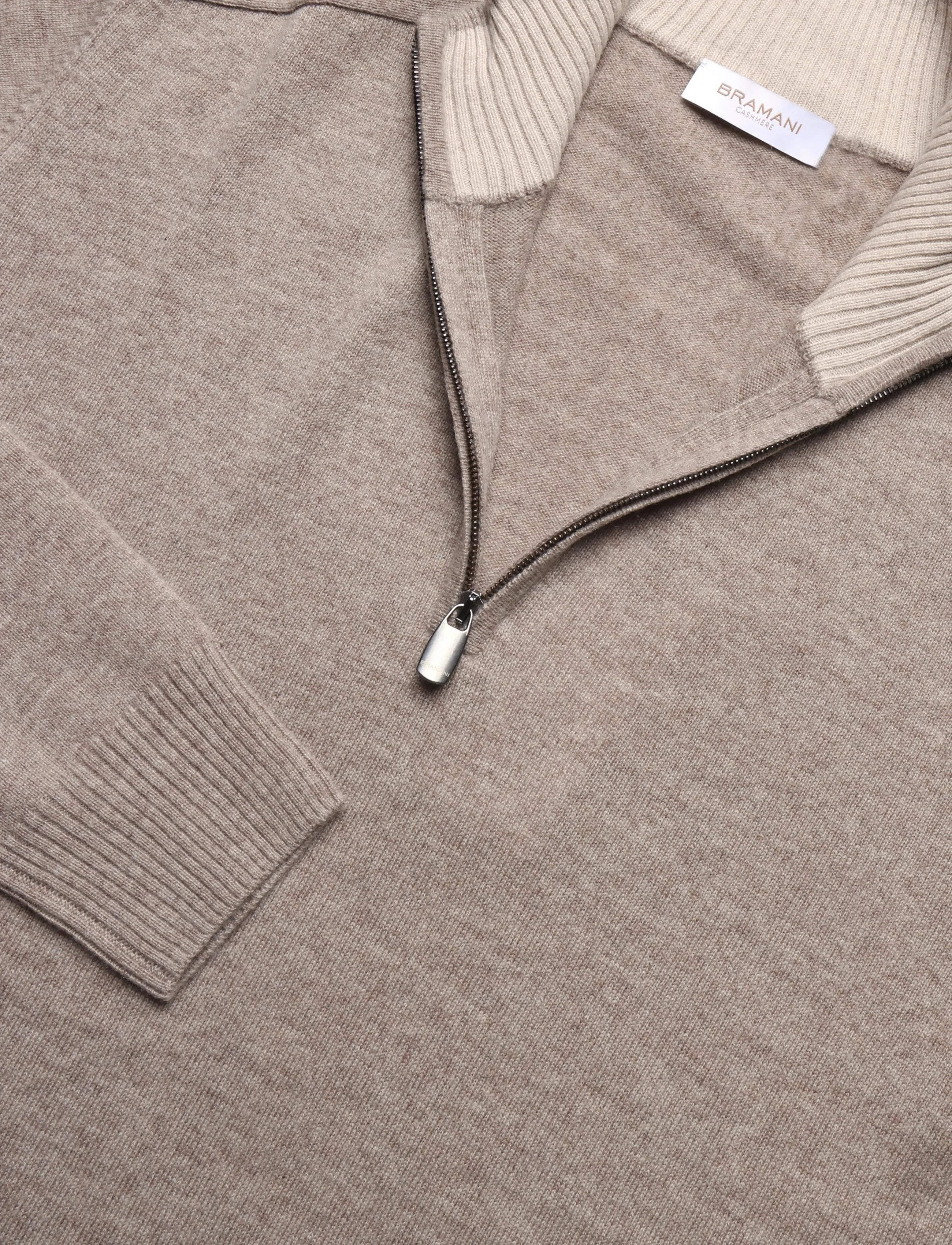 Bramani Cashmere - HALF ZIP CONTRAST - half zip-tröjor - naturale/sabbia - 2