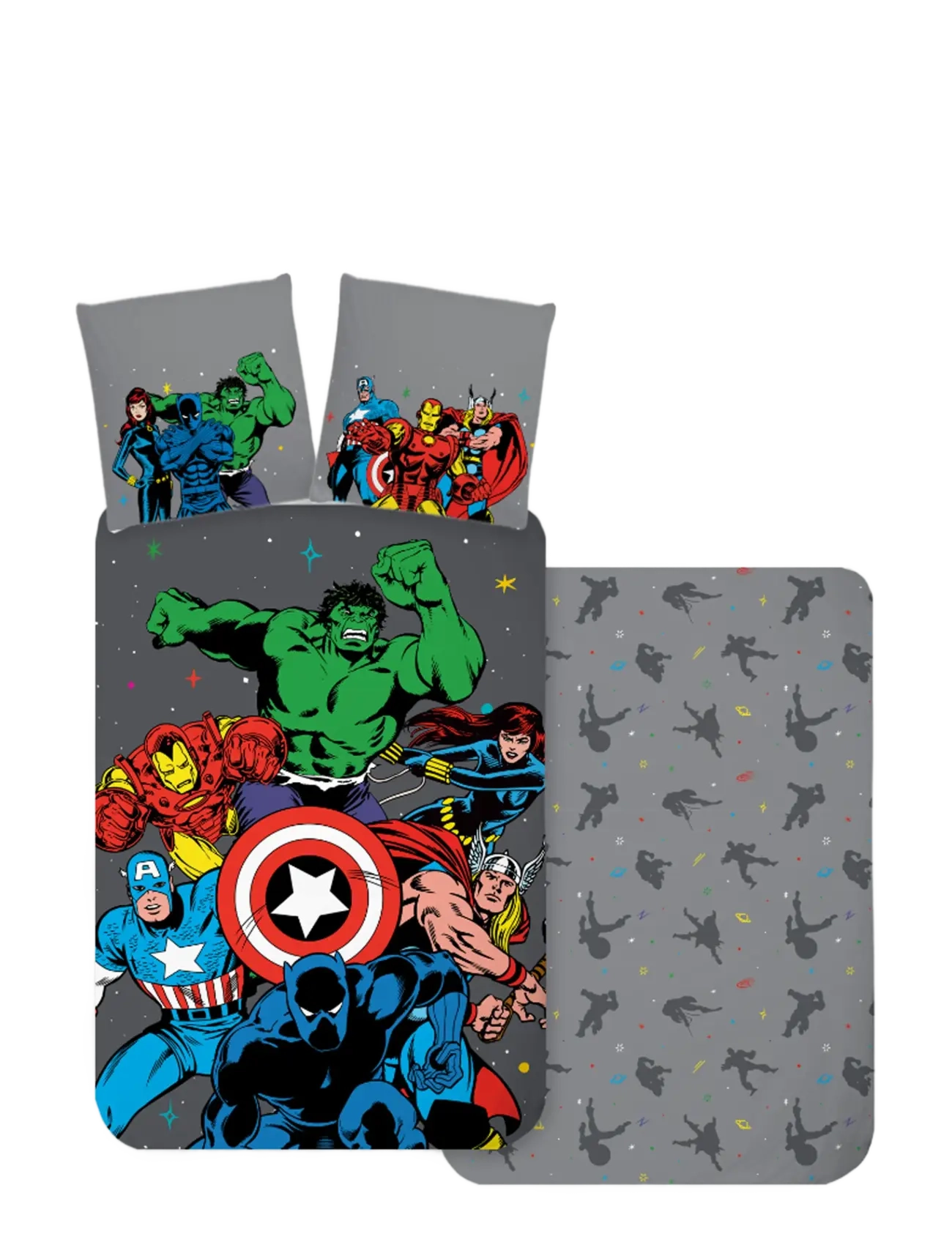 BrandMac Bed Linen Avengers 4609 140X200, 70X90 Cm, 140X200.70X90 cm, Sleep Time, Grau - Sets, Kinder