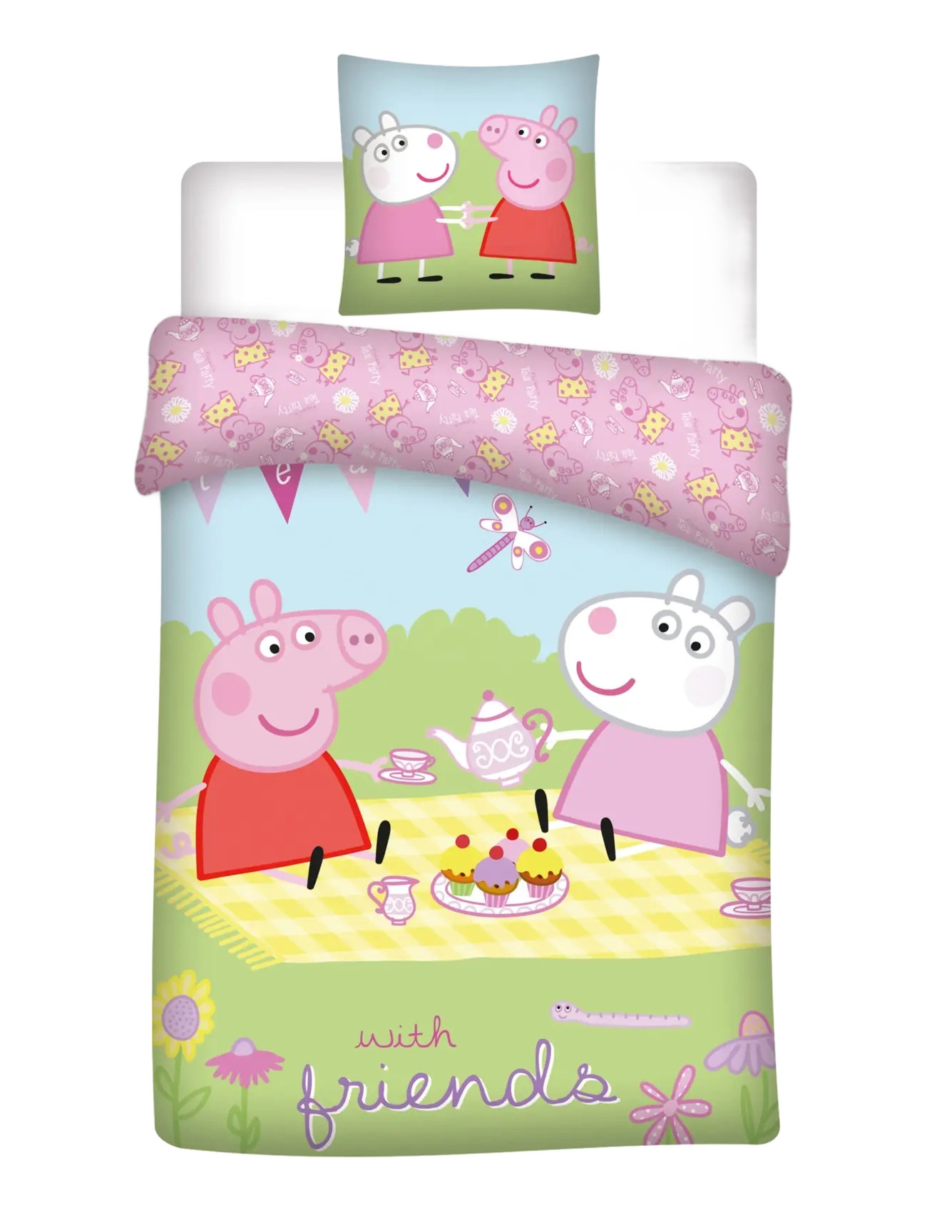Gurli Gris Bed Linen Pep 035 - 100X140, 40X45 cm, 100X140.40X45 cm, Pink, Søvntid > Sengesæt, Børn