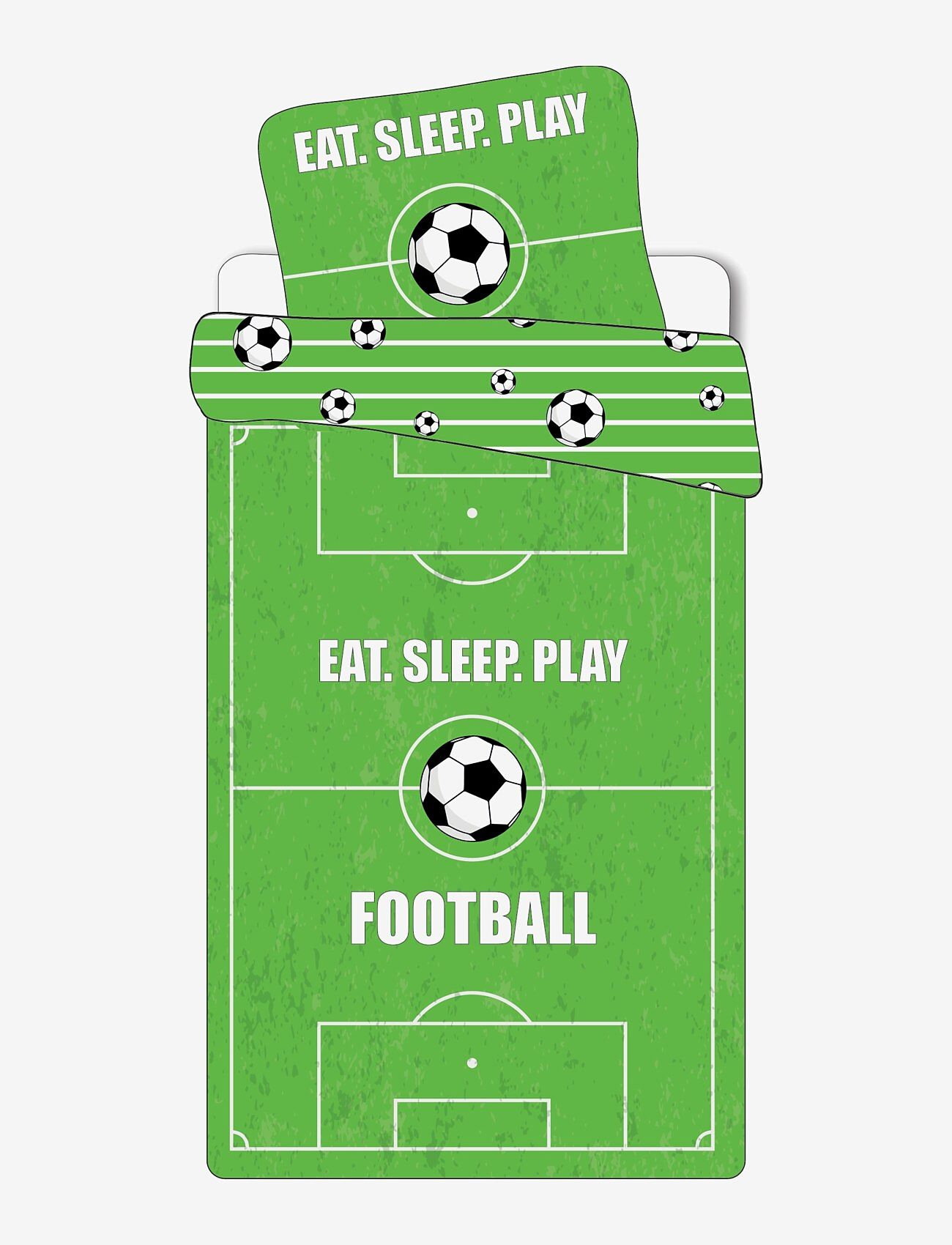 BrandMac - Bed linen  NB 2362 Football green - 140x200, 60x63 cm - sengesæt - multi coloured - 0