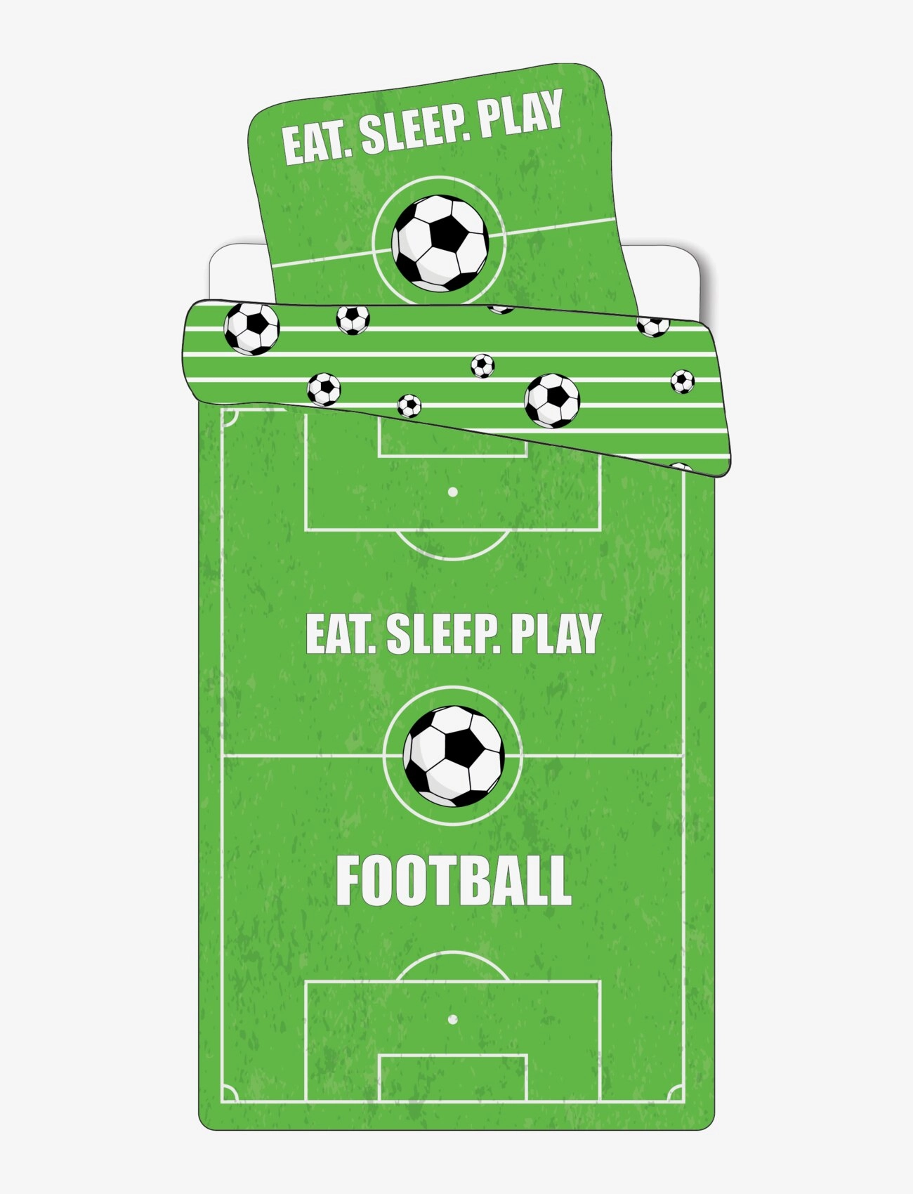 BrandMac Bed linen  NB 2362 Football green - 140x200, 60x63 cm - Lastetuba - MULTI COLOURED / green