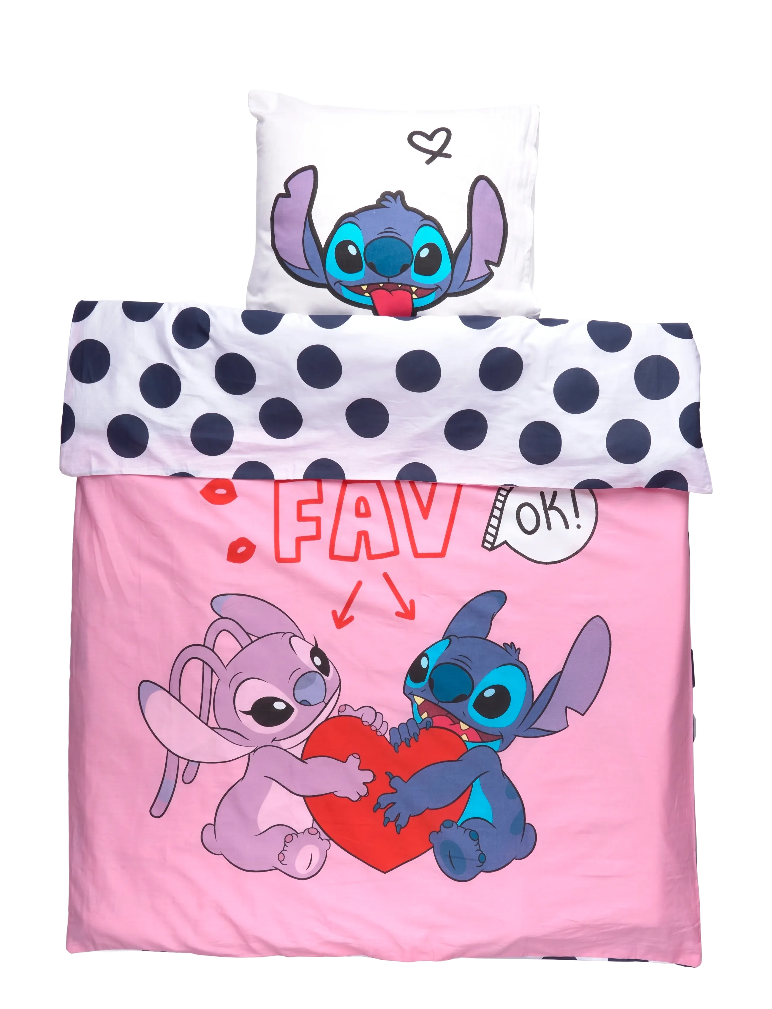 Lilo & Stitch Bed Linen Junior Lilo 319 100X140, 40X45 Cm, Bed Sæt, Pink, Str: 100X140.40X45CM