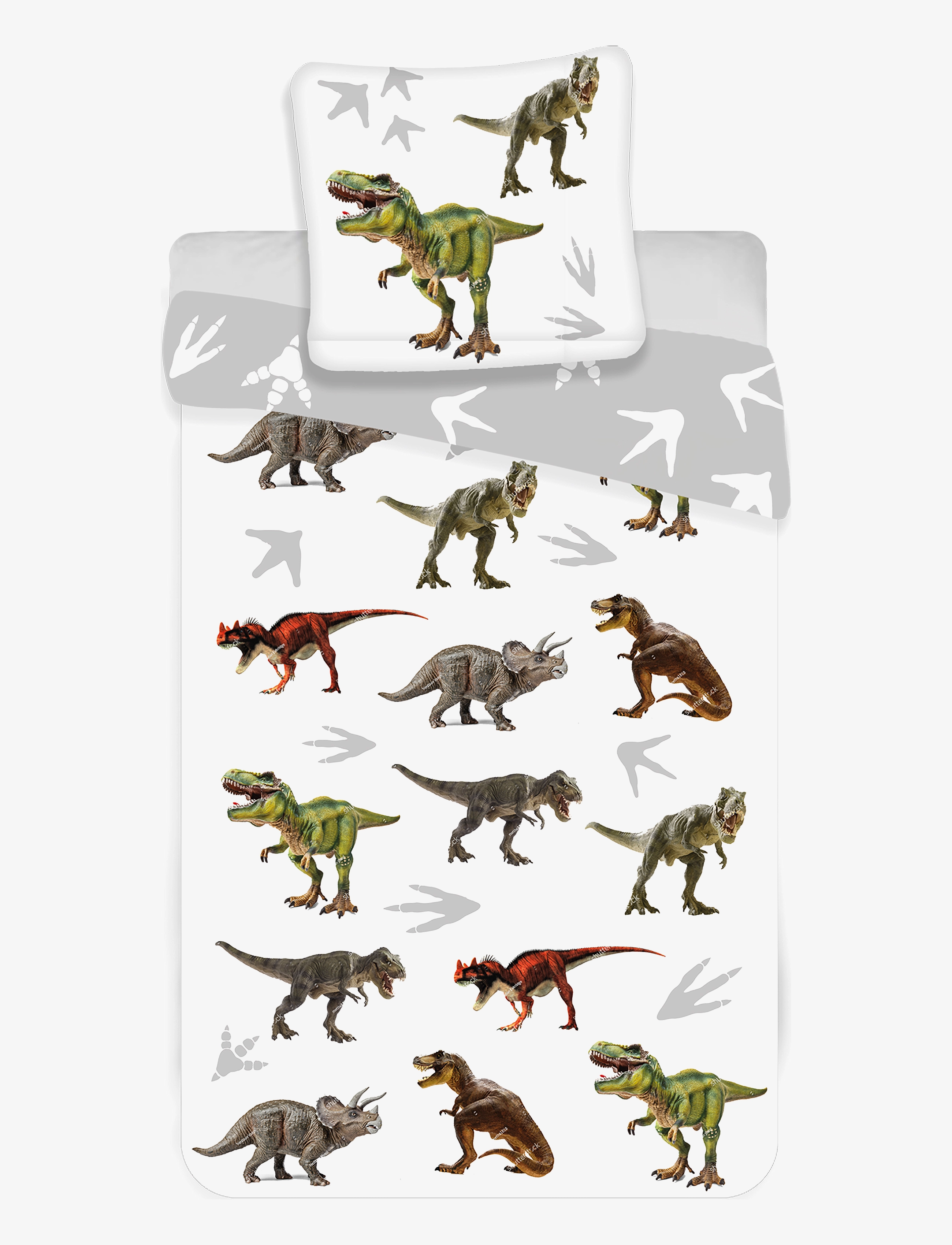 BRANDMAC Bed Linen Nb 014 Dino Patterned - 140X200CM;60X63CM - Kinder
