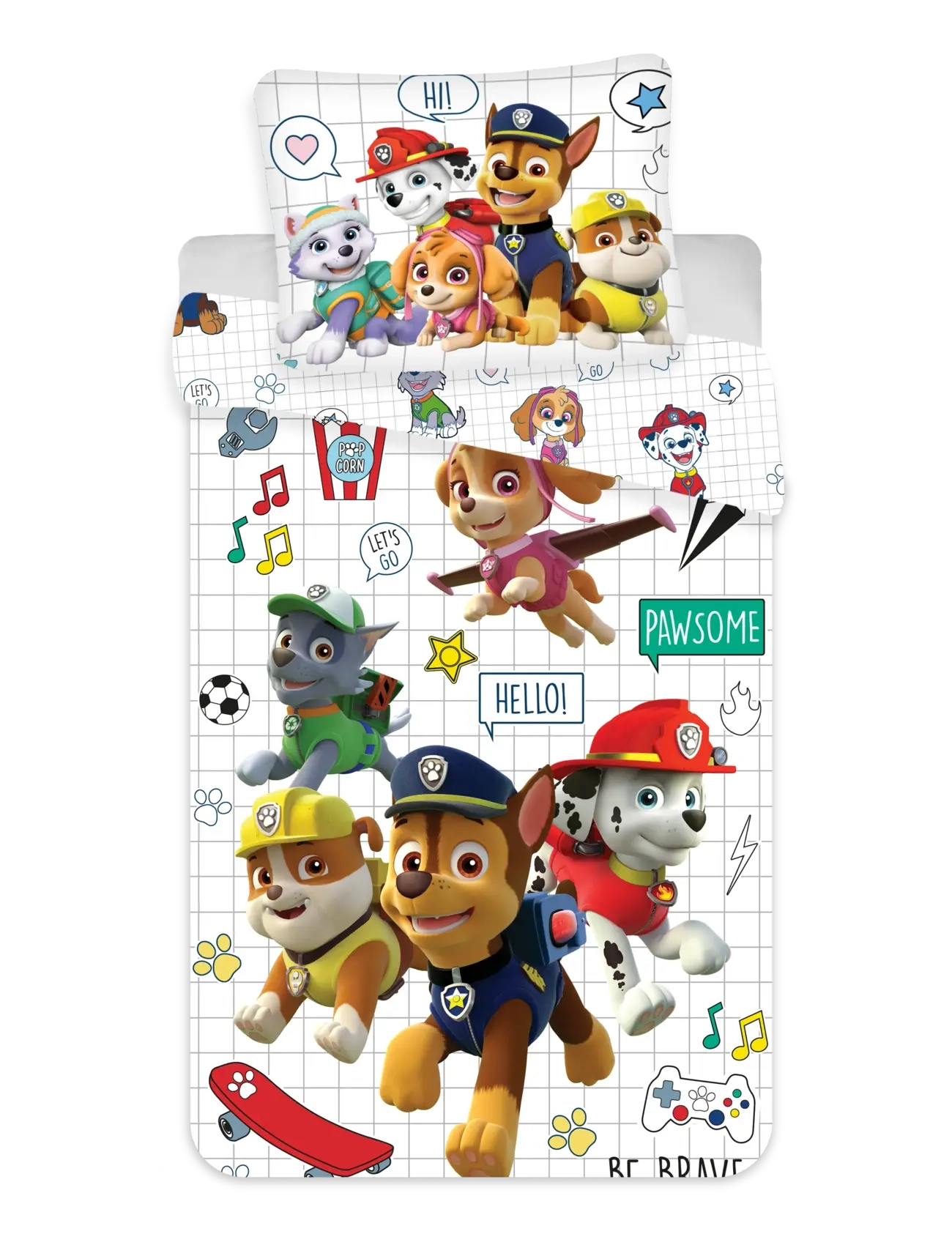 Paw Patrol Bed Linen Junior Pp 1071 100X135, 40X60 Cm, Bed Lagen, Multi/mønstret, Str: 100X135.40X60CM