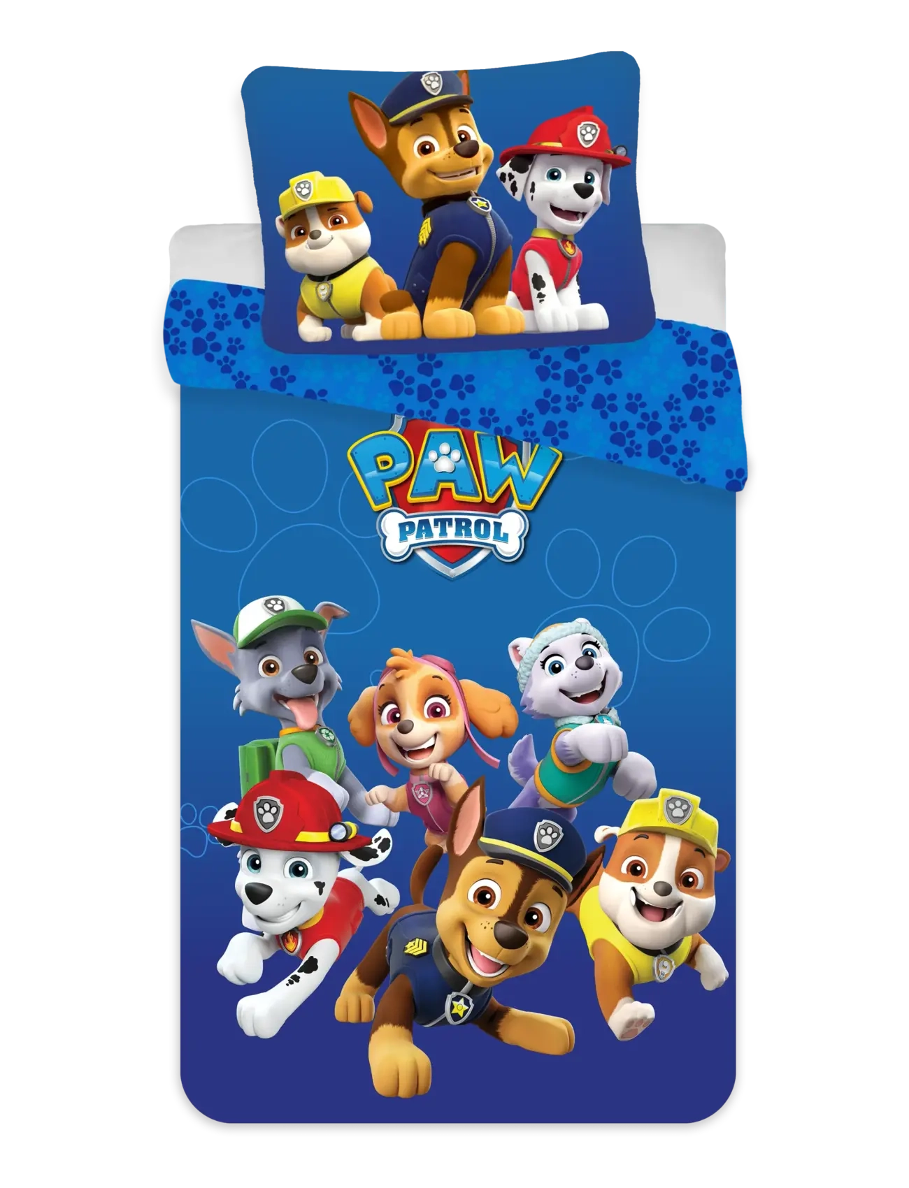 Paw Patrol Bed Linen Junior Pp 1017 100X135, 40X60 Cm, Bed Lagen, Blå, Str: 100X135.40X60CM