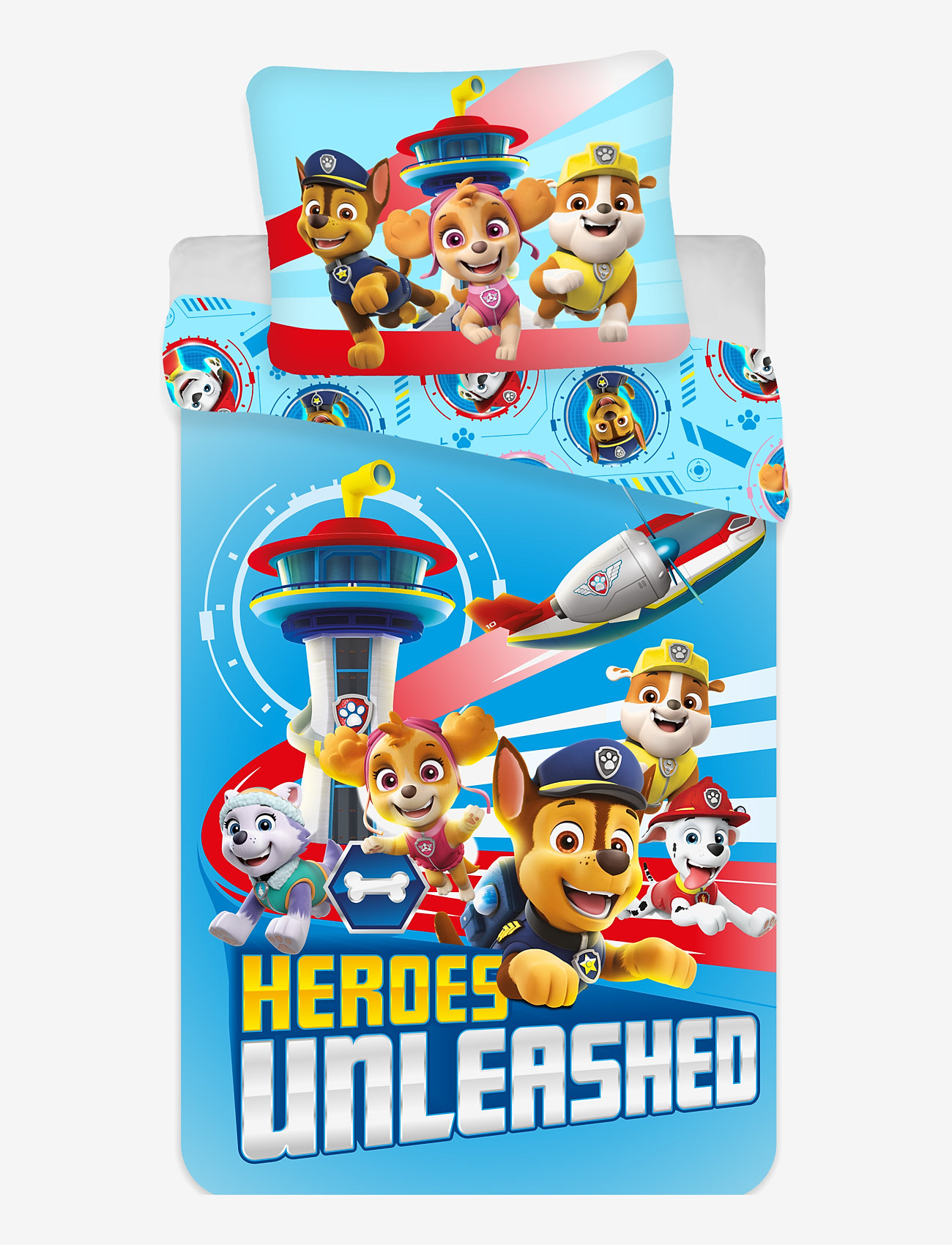 Paw Patrol - Bed linen Microfiber PP 1069 - 140x200, 63x63 cm - sengesæt - multi coloured - 0