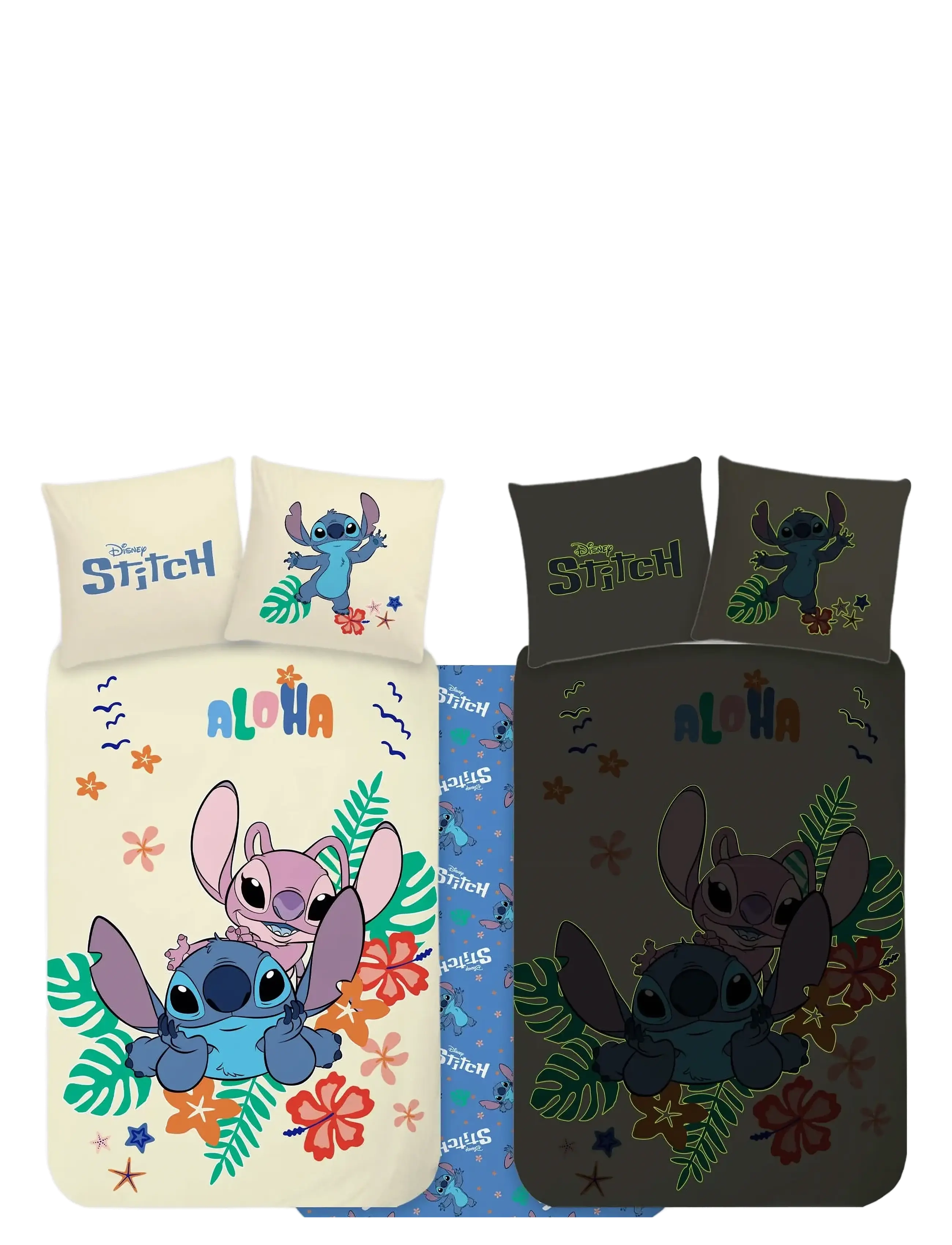 Lilo & Stitch Bed Linen 5609 Glow 100X140 40X45 Cm, 100X140.40X45 cm, Sleep Time, Mehrfarbig/gemustert - Sets, Kinder