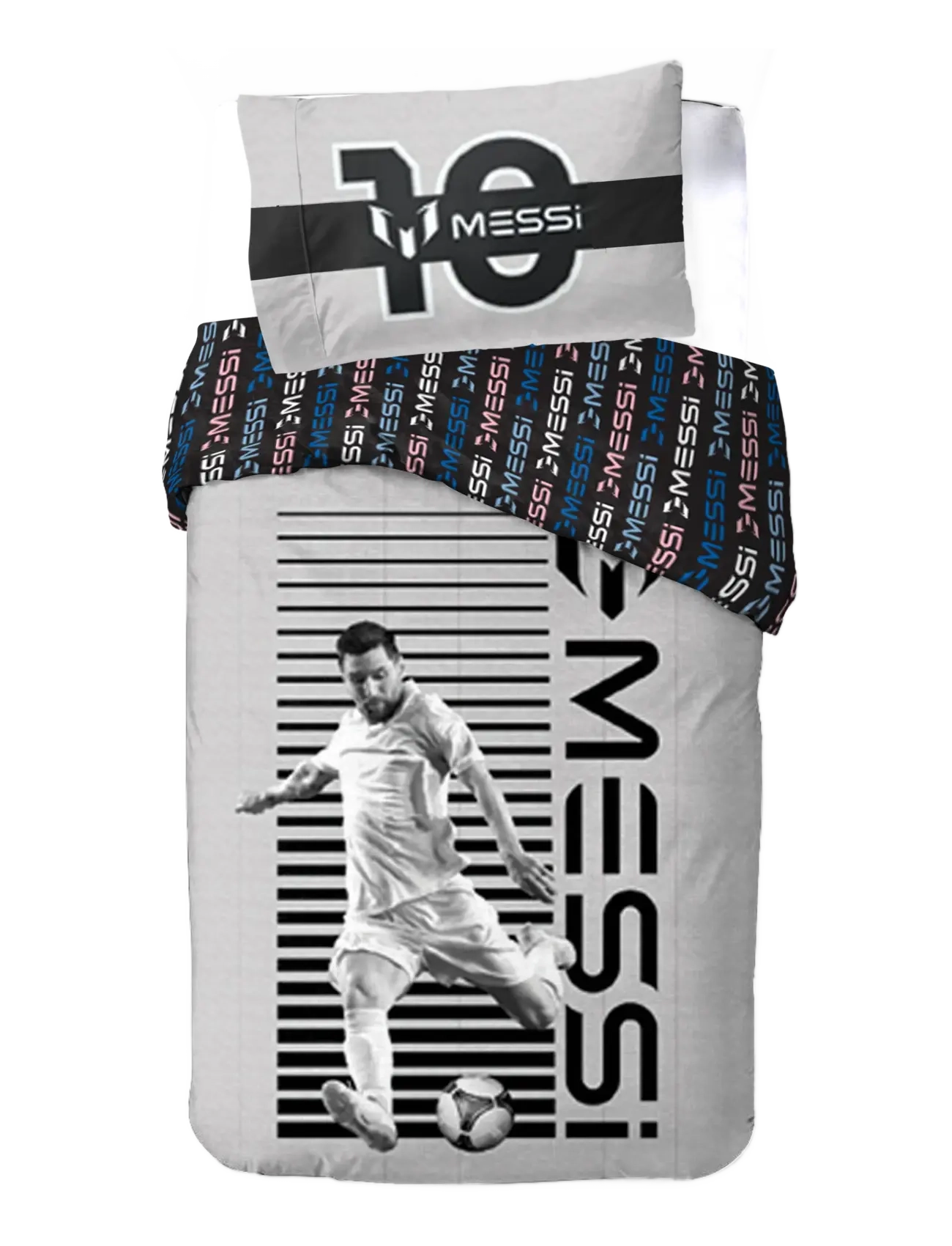 BrandMac Bed linen Senior Messi 001 - 140x200, 60x63 cm - 4 for 3 - MULTI COLOURED / grey