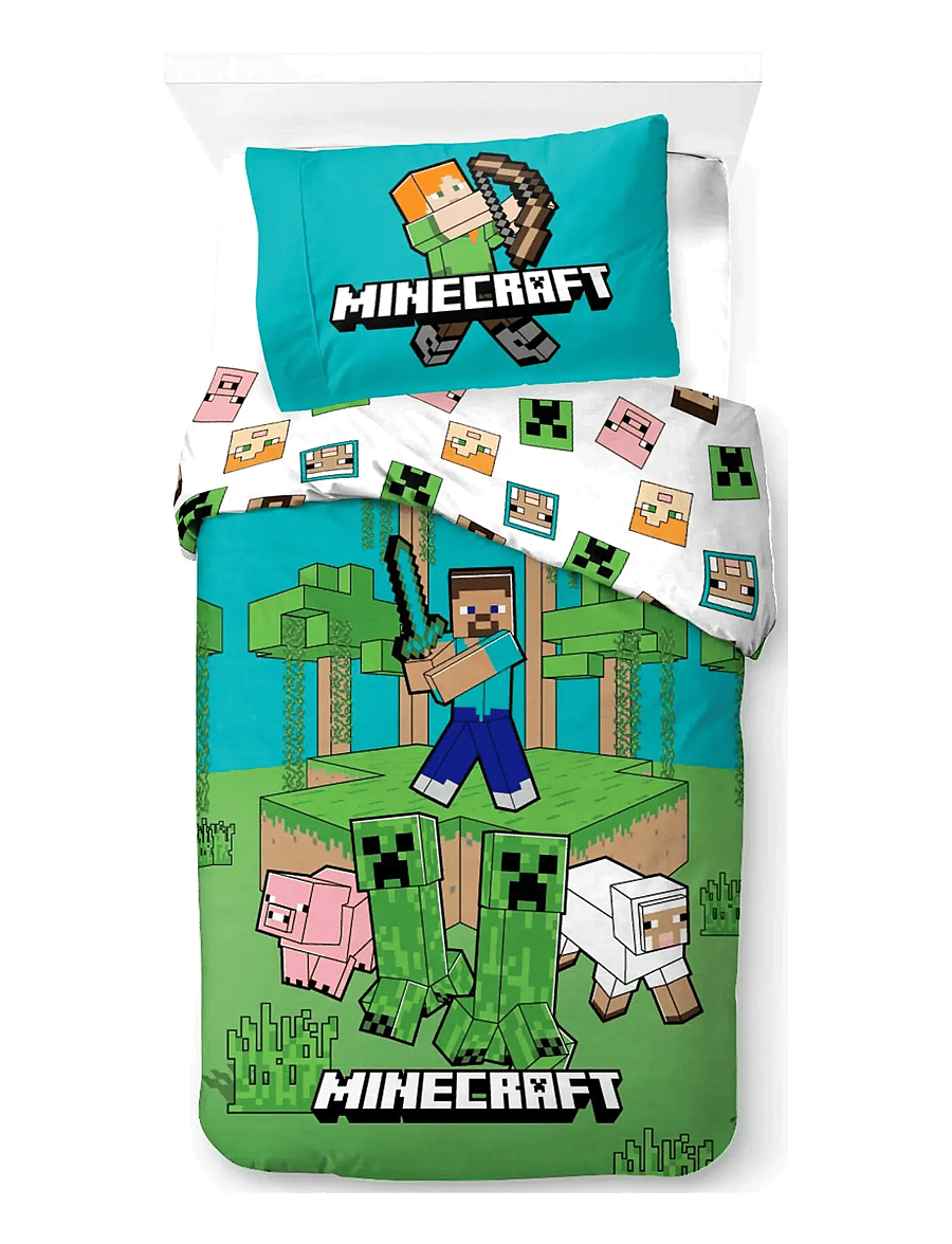 Minecraft - Bed linen Senior Minecraft Jungle explore - 140x200 70x90 cm - bettwäsche-set - multi coloured - 0
