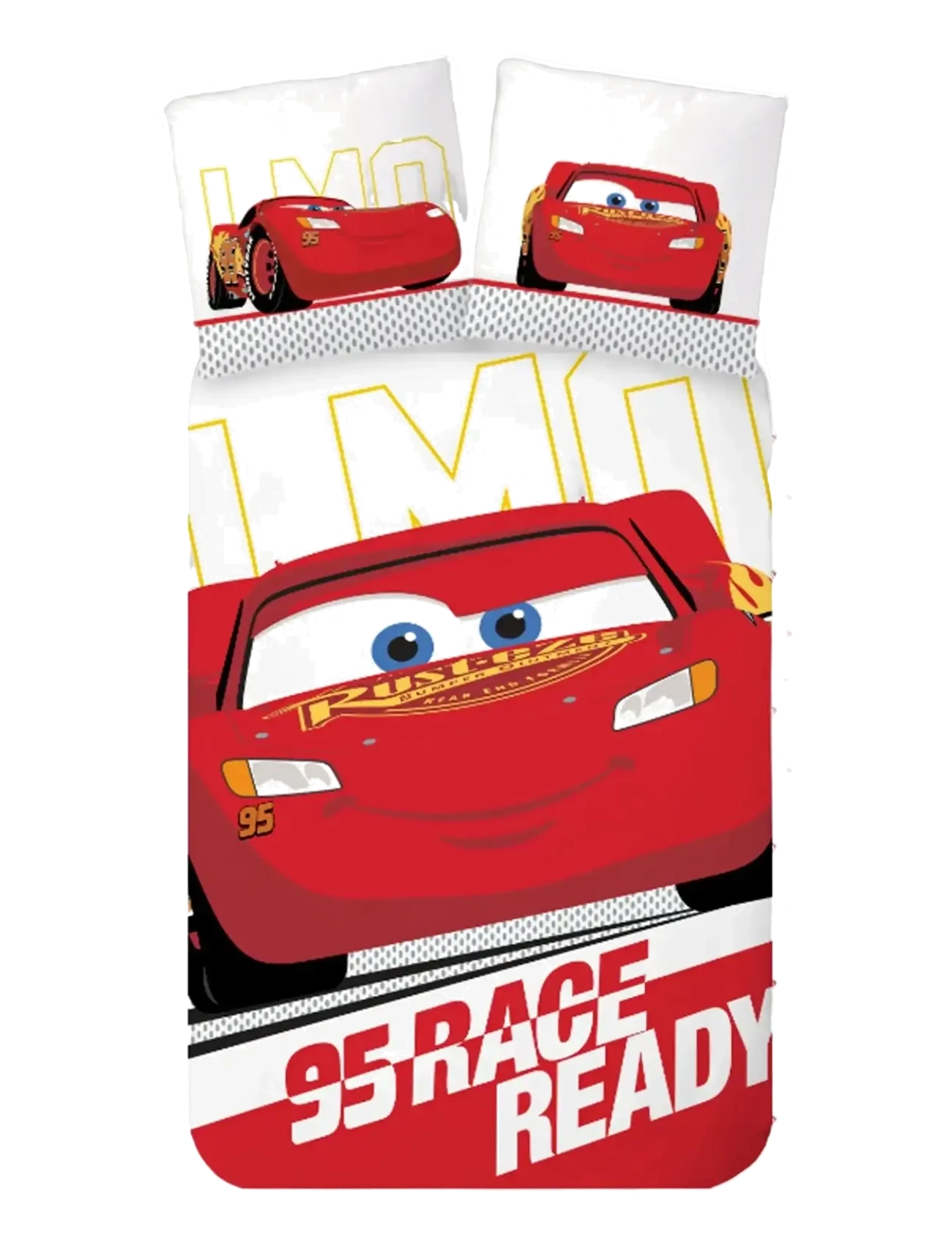 BrandMac Bed linen Cars 3390 - 100x135, 40x60 cm - Kids favourite characters - MULTI COLOURED / red