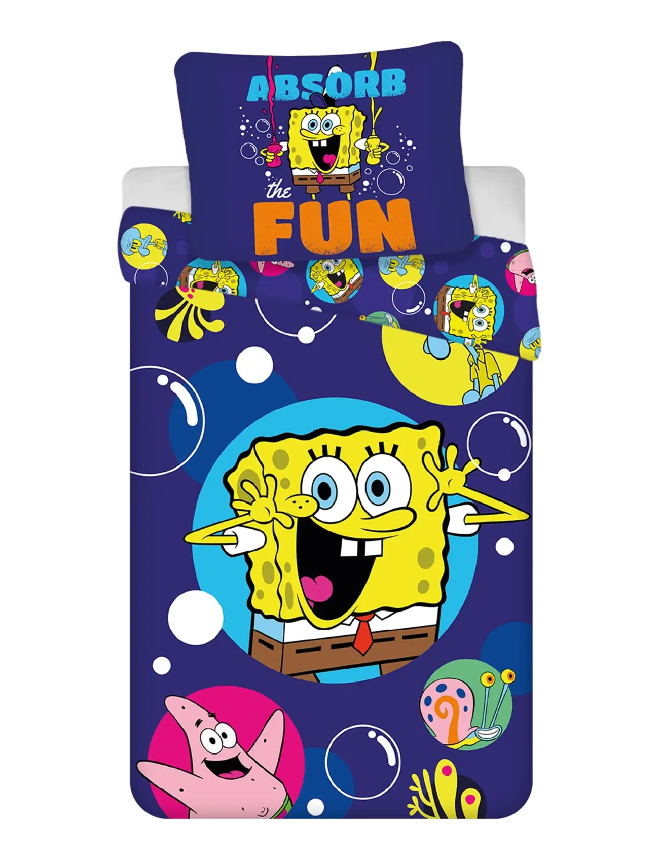 BrandMac Bed Linen Sponge Bob 1002 -140X200, 60X63 Cm, 140X200.60X63 cm, Sleep Time, Gelb - Sets, Kinder