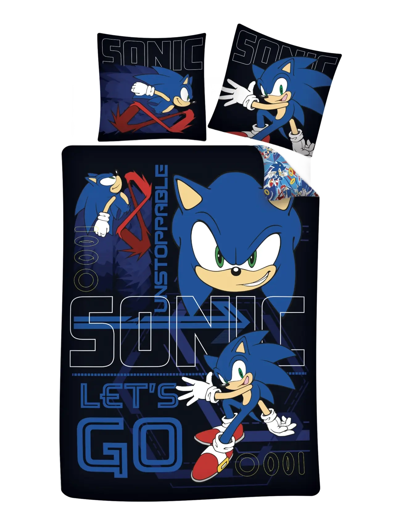 Sonic Bed Linen Son 002 - 100X140, 40X45 cm, 100X140.40X45 cm, Blue, Søvntid > Sengesæt, Børn