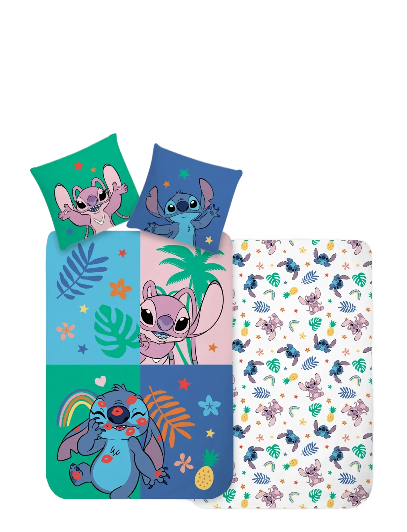Lilo & Stitch Bed Linen Senior 903 140X200, 70X90 Cm, 140X200.70X90 cm, Sleep Time, Mehrfarbig/gemustert - Sets, Kinder