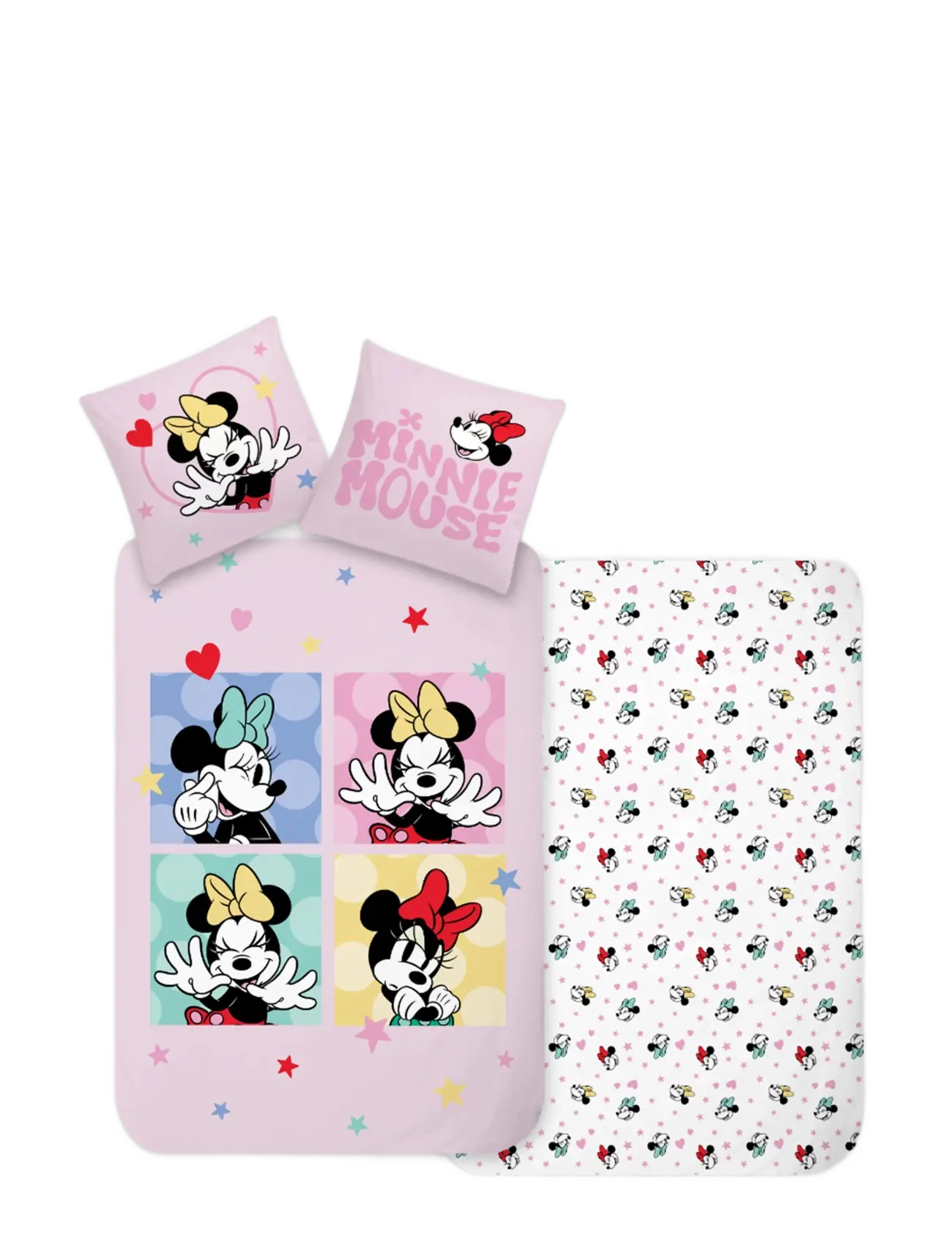 Minnie Mouse Bed Linen Senior Minnie 1142 140X200, 60X63 Cm, Bed Sæt, Pink, Str: 140X200.60X63CM