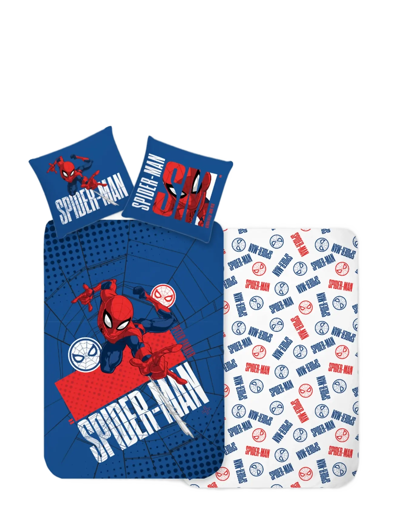 Spider-man Bed Linen Senior Spiderman 1207 140X200, 60X63 Cm, Bed Sæt, Blå, Str: 140X200.60X63CM