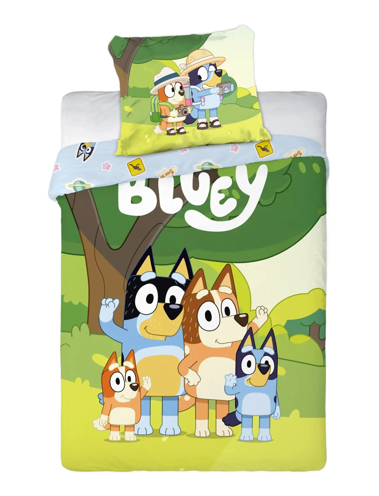 Bluey Bed Linen 007 100X140, 40X45 Cm, 100X140.40X45 cm, Sleep Time, Mehrfarbig/gemustert - Sets, Kinder