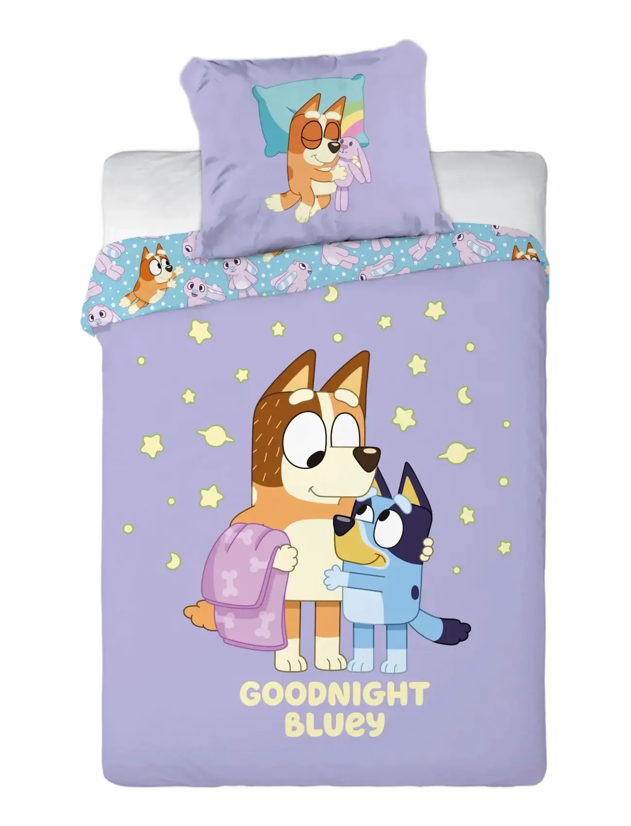 Bluey Bed Linen 009 100X140, 40X45 Cm, 100X140.40X45 cm, Sleep Time, Lila - Sets, Kinder