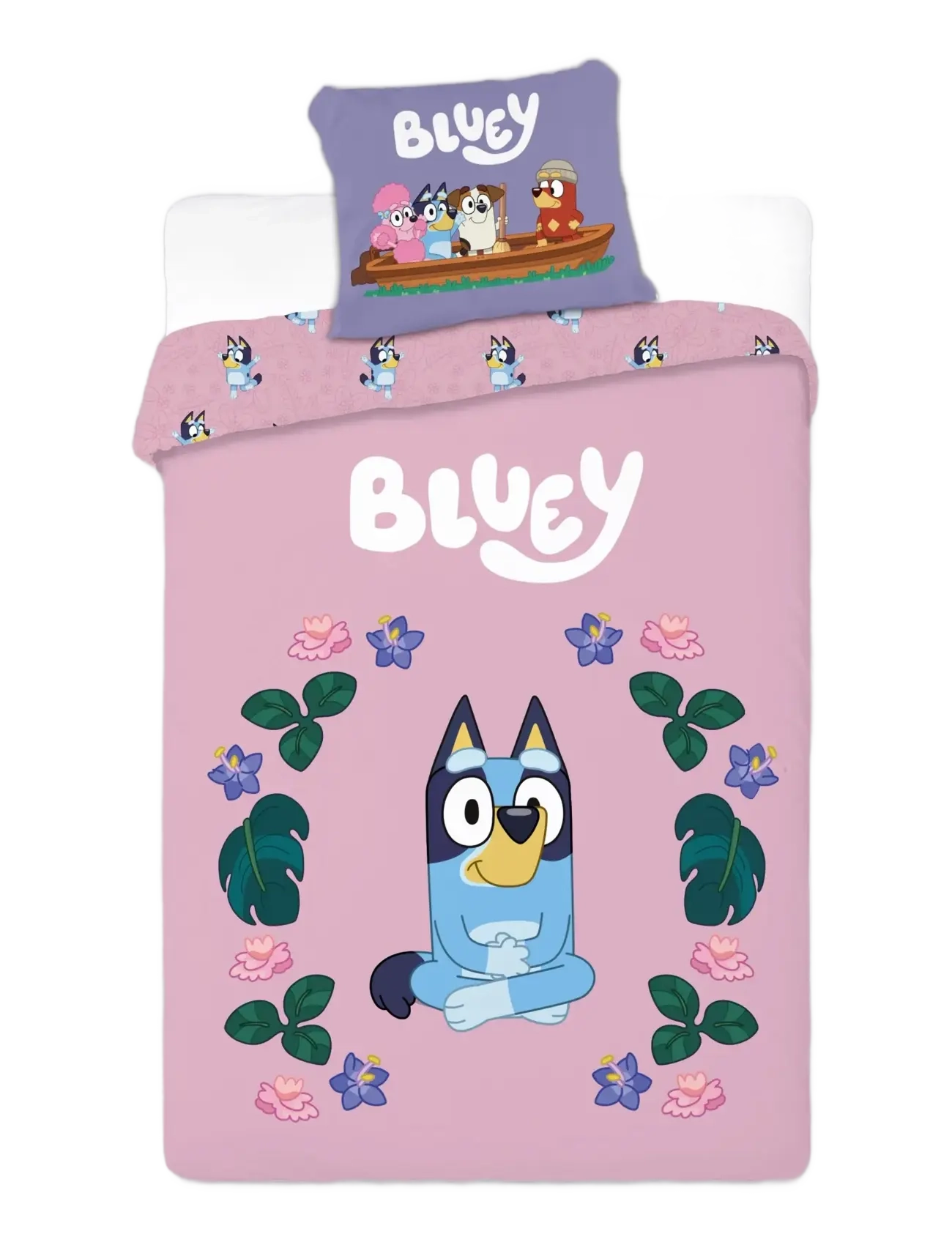 Bluey Bed Linen 029 100X140, 40X45 Cm, 100X140.40X45 cm, Sleep Time, Rosa - Sets, Kinder
