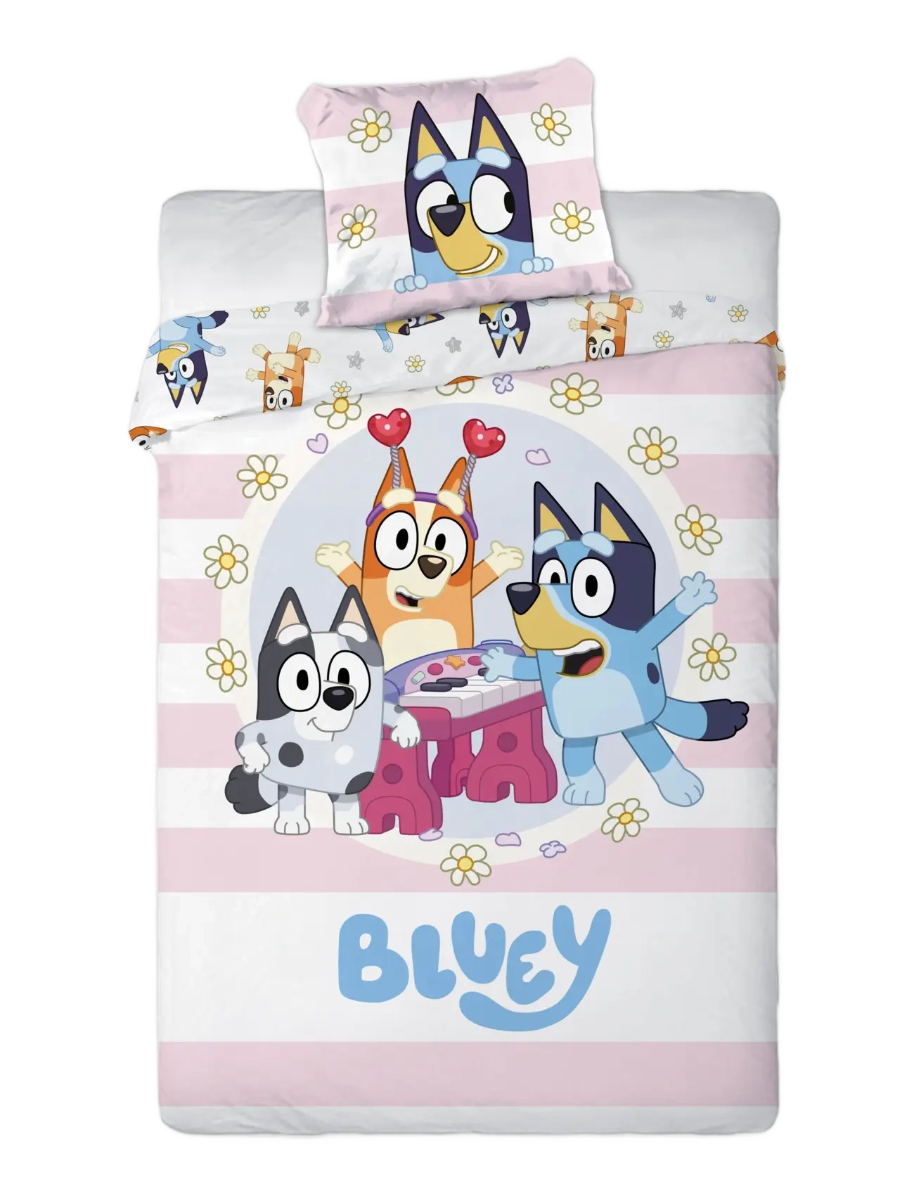 Bluey Bed Linen 032 100X140, 40X45 Cm, 100X140.40X45 cm, Sleep Time, Weiß - Sets, Kinder