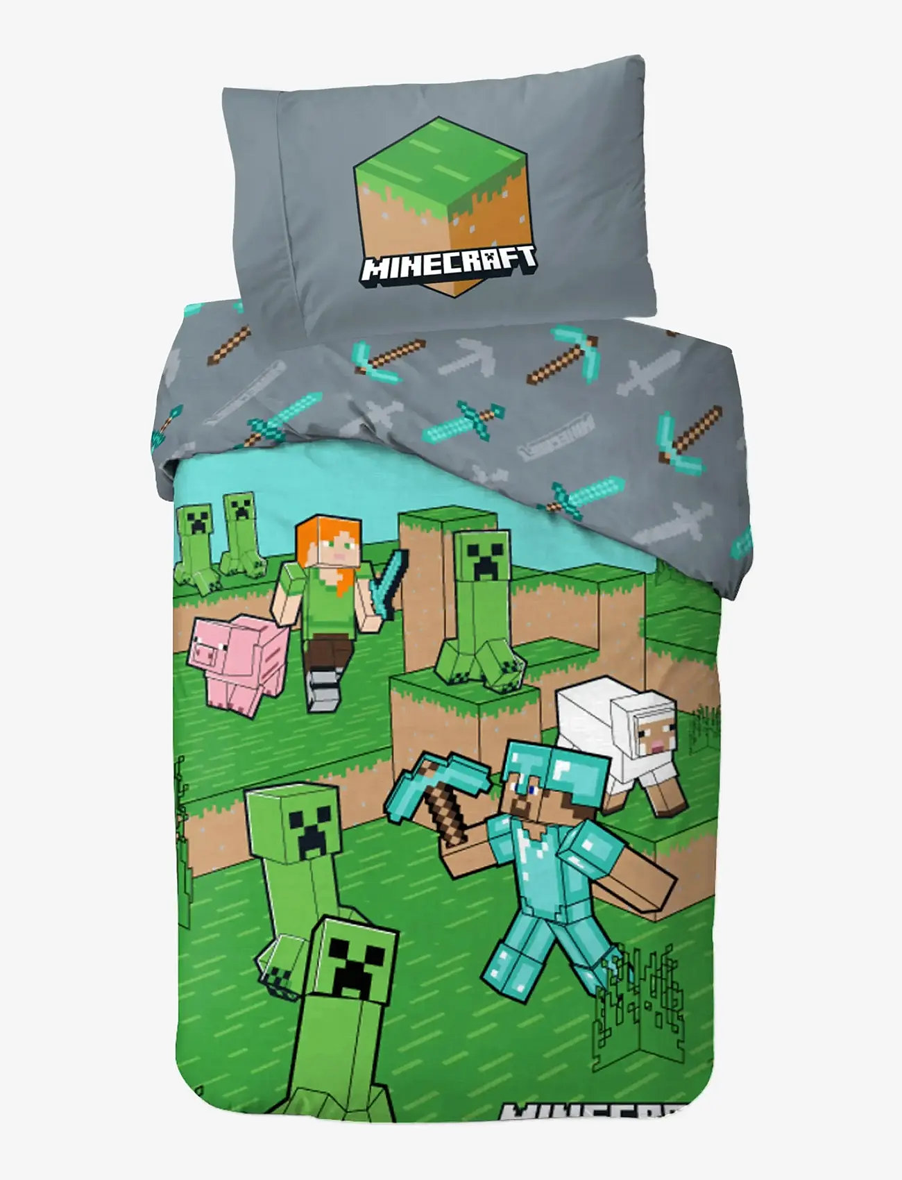 Minecraft - Bed linen Minecraft Animals & Mobs 140x200 60x63 cm - voodiriiete komplektid - multi coloured - 0