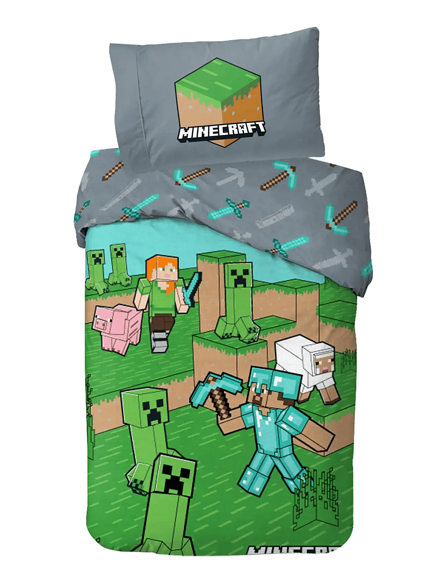 Minecraft - Bed linen Minecraft Animals & Mobs 140x200 60x63 cm - sengesæt - multi coloured - 0