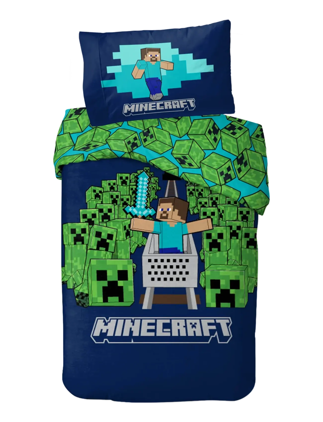 Minecraft - Bed linen Minecraft Game over Creepers 135x200 80x80 cm - voodilinad - multi coloured - 1