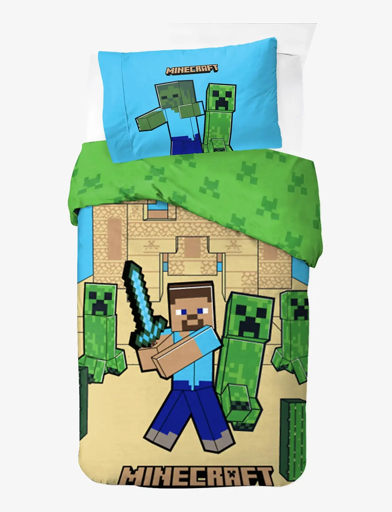 Minecraft - Bed linen Minecraft Sand Castles 140x200 60x63 cm - sengesæt - multi coloured - 1
