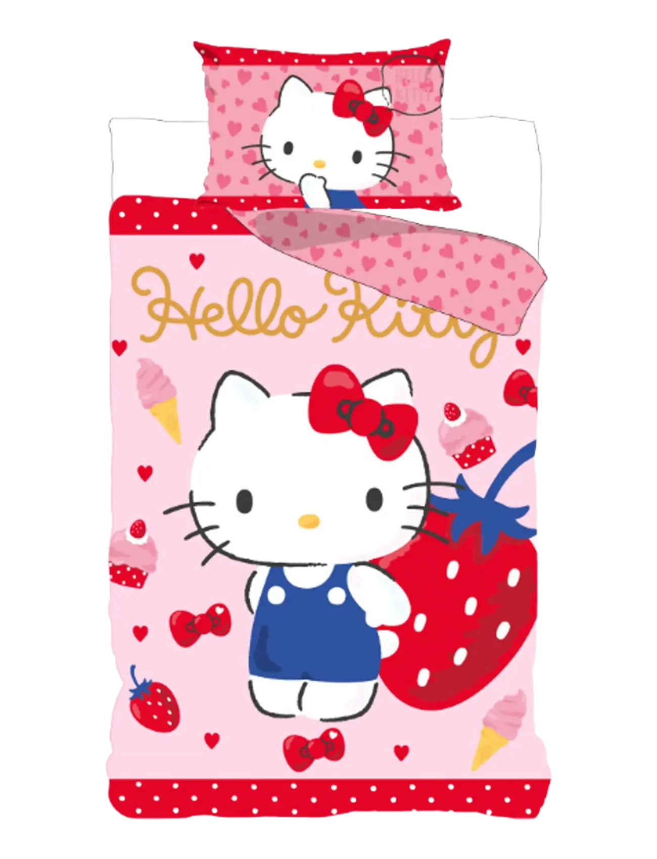 Hello Kitty Bed Linen Hk24-3469 100X140 40X45 Cm, 100X140.40X45 cm, Sleep Time, Rosa - Sets, Kinder
