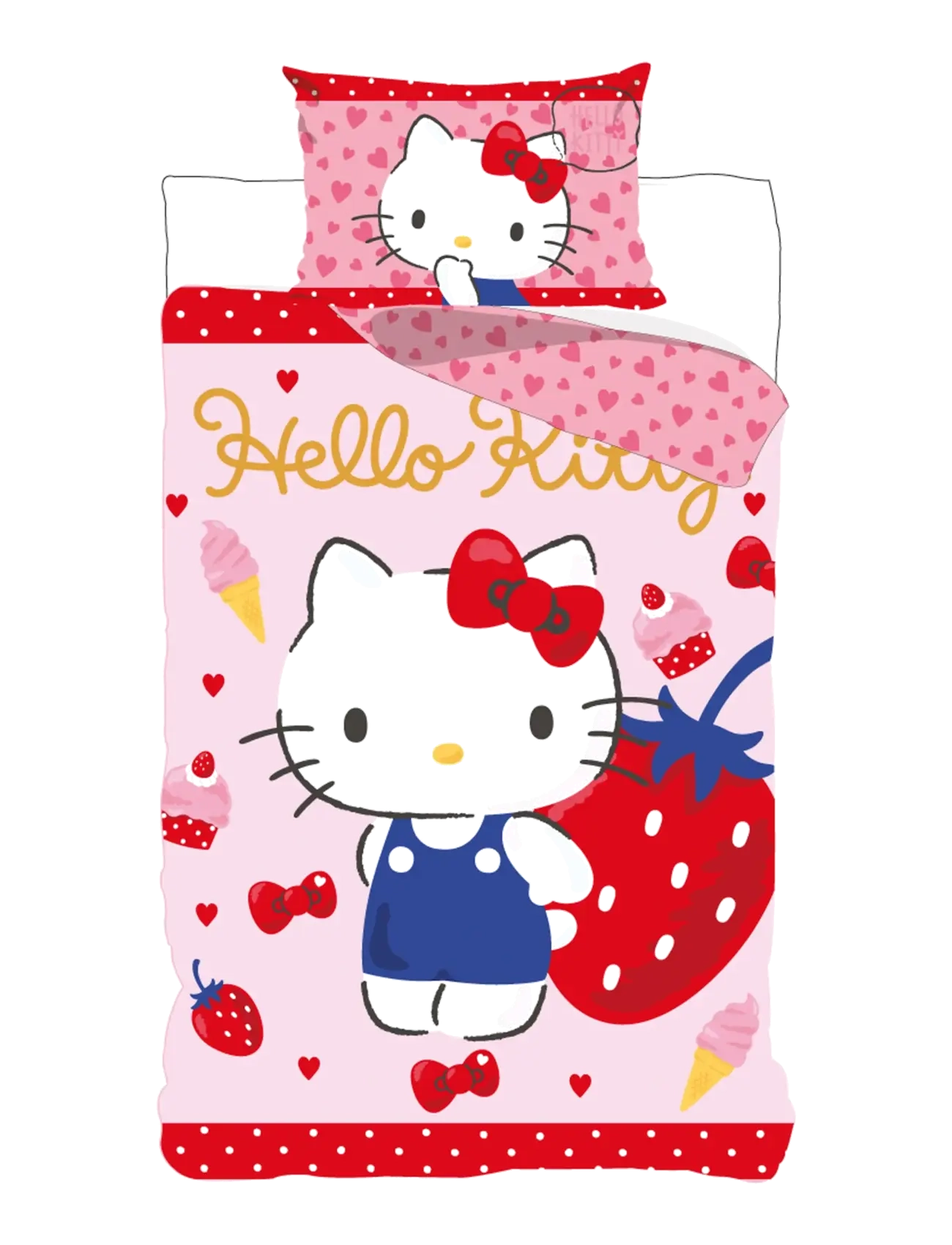 Hello Kitty Bed Linen Hk24-3469 140X200 70X90 Cm, 140X200.70X90 cm, Sleep Time, Rosa - Sets, Kinder