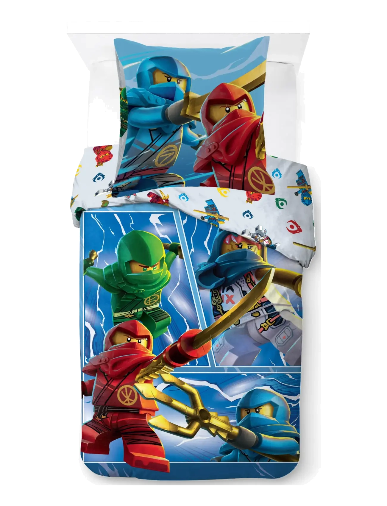 Ninjago Bed linen Lego Ninjago Warriors 140x200 60x63 cm - Bed sets - MULTI COLOURED / blue