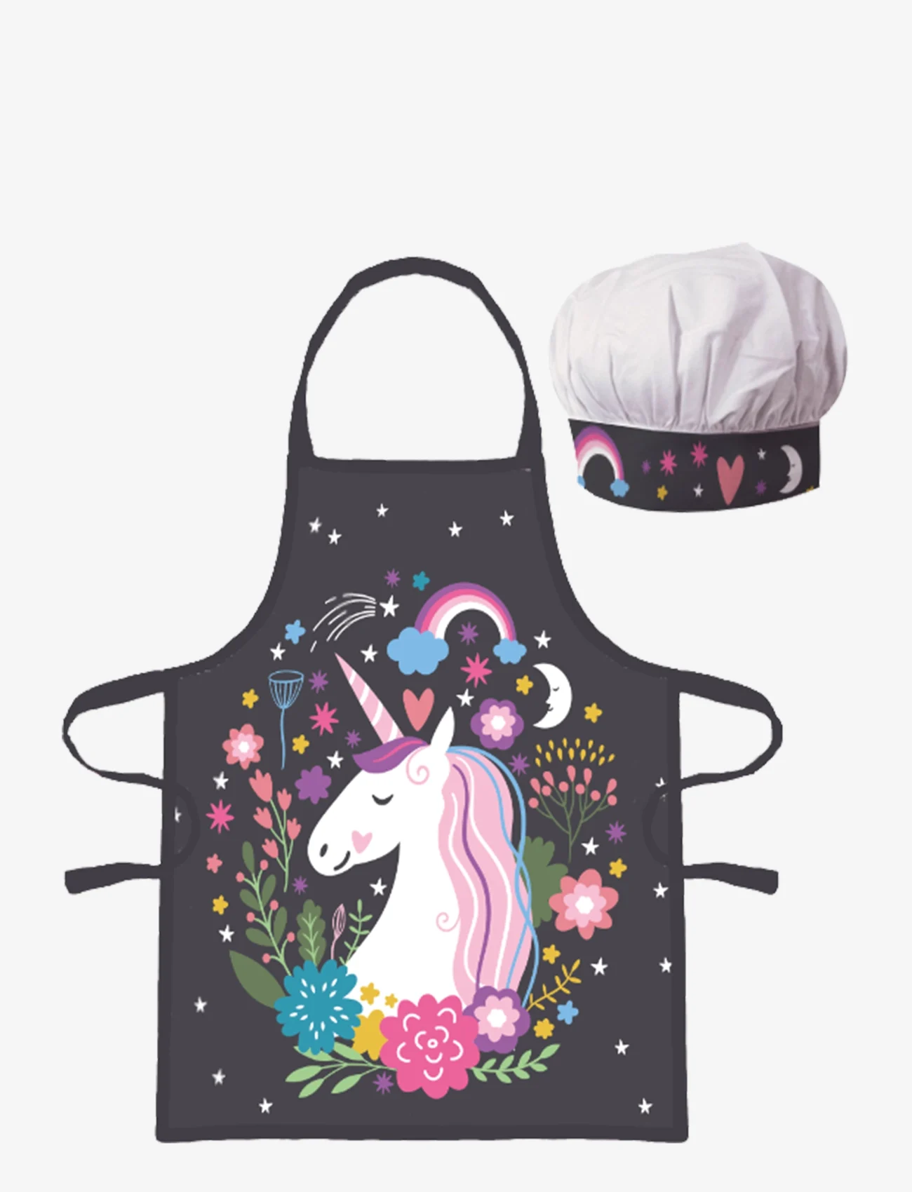 BrandMac - Kids apron + hat - NB 027 Unicorn grey - najniższe ceny - multi coloured - 0