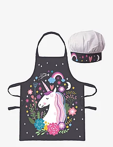 Kids apron + hat - NB 027 Unicorn grey, BrandMac