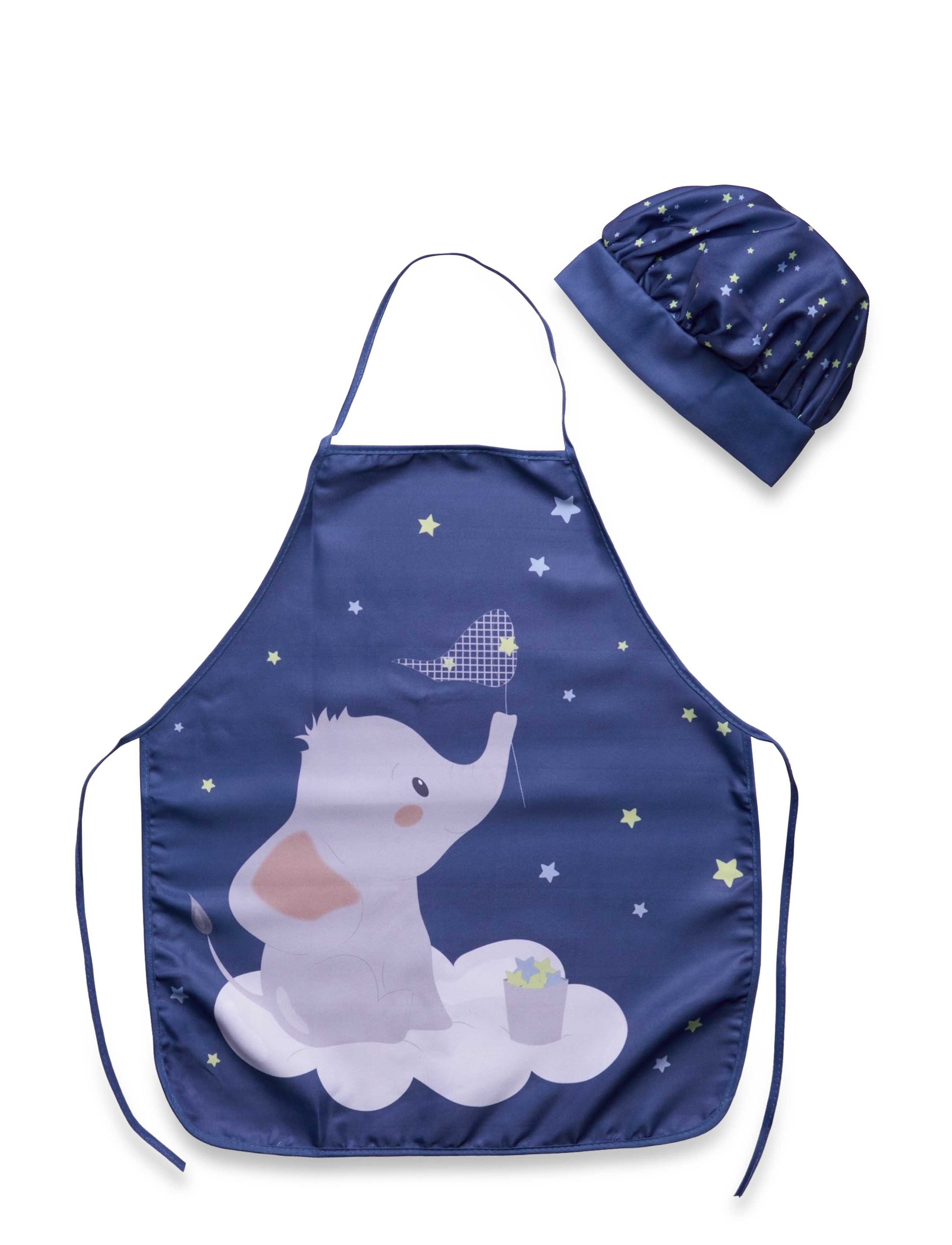 BrandMac Kids Apron + Hat Nb 2015 Elephant Blue, One Size, Baking & Cooking, Blau - Aprons, Kinder
