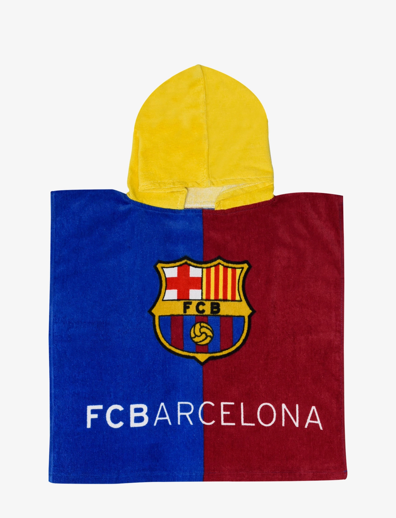 Fodbold Poncho Barcelona 50X100Cm, 100% Cotton, 50X100 cm, Towels & Cloths, Mehrfarbig/gemustert - Towels, Kinder