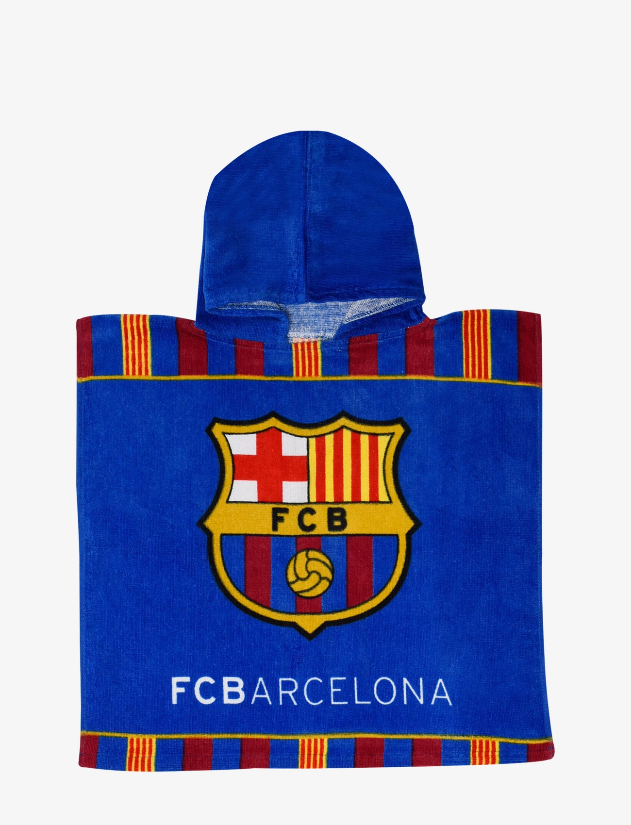 Fodbold Poncho Barcelona 50X100Cm, 100% Cotton, 50X100 cm, Towels & Cloths, Blau - Towels, Kinder