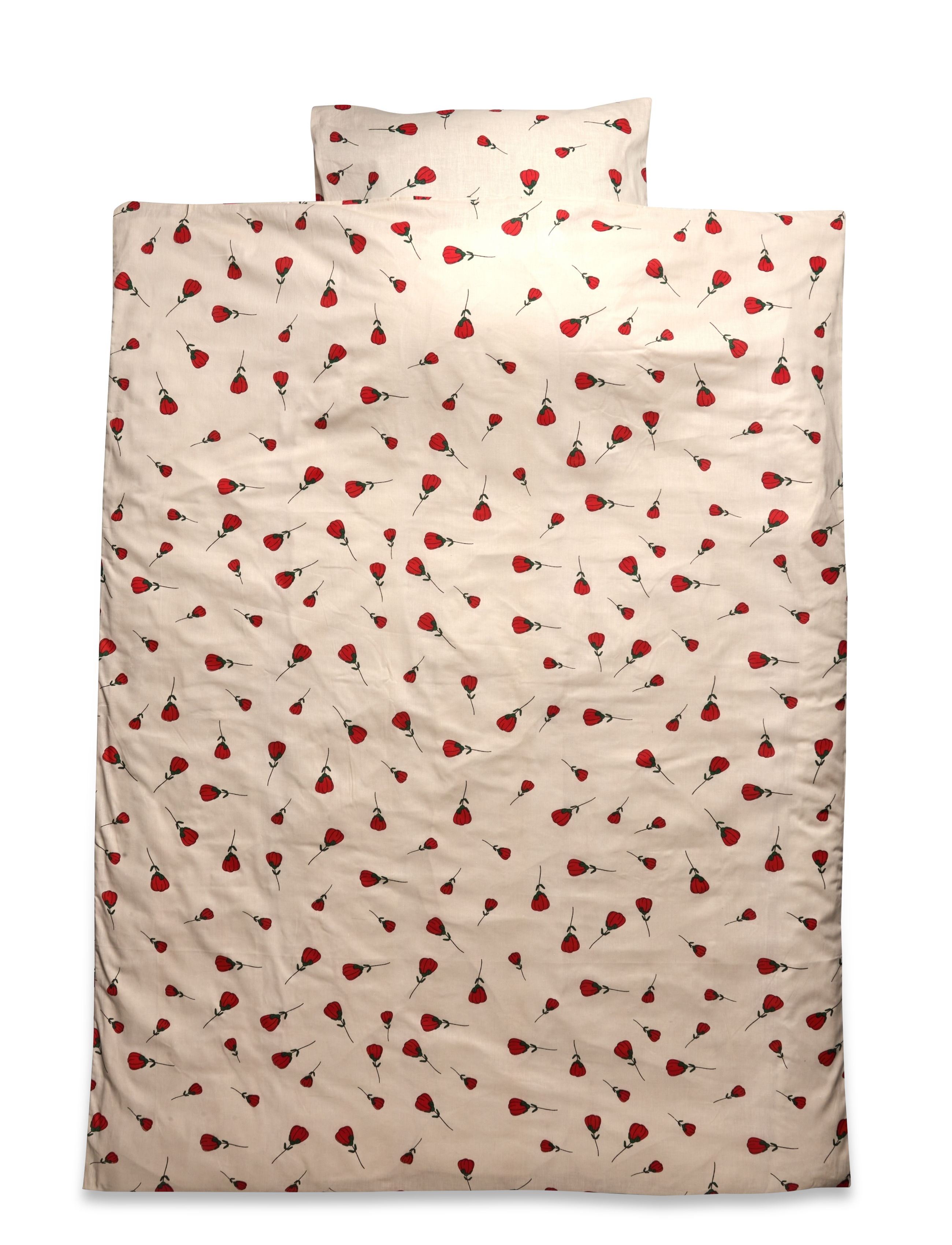 BRANDMAC Bed Linen "By Mats" Mixed Roses 100X140, 40X45 Cm Beige - 100X140+40X45CM - Kinder