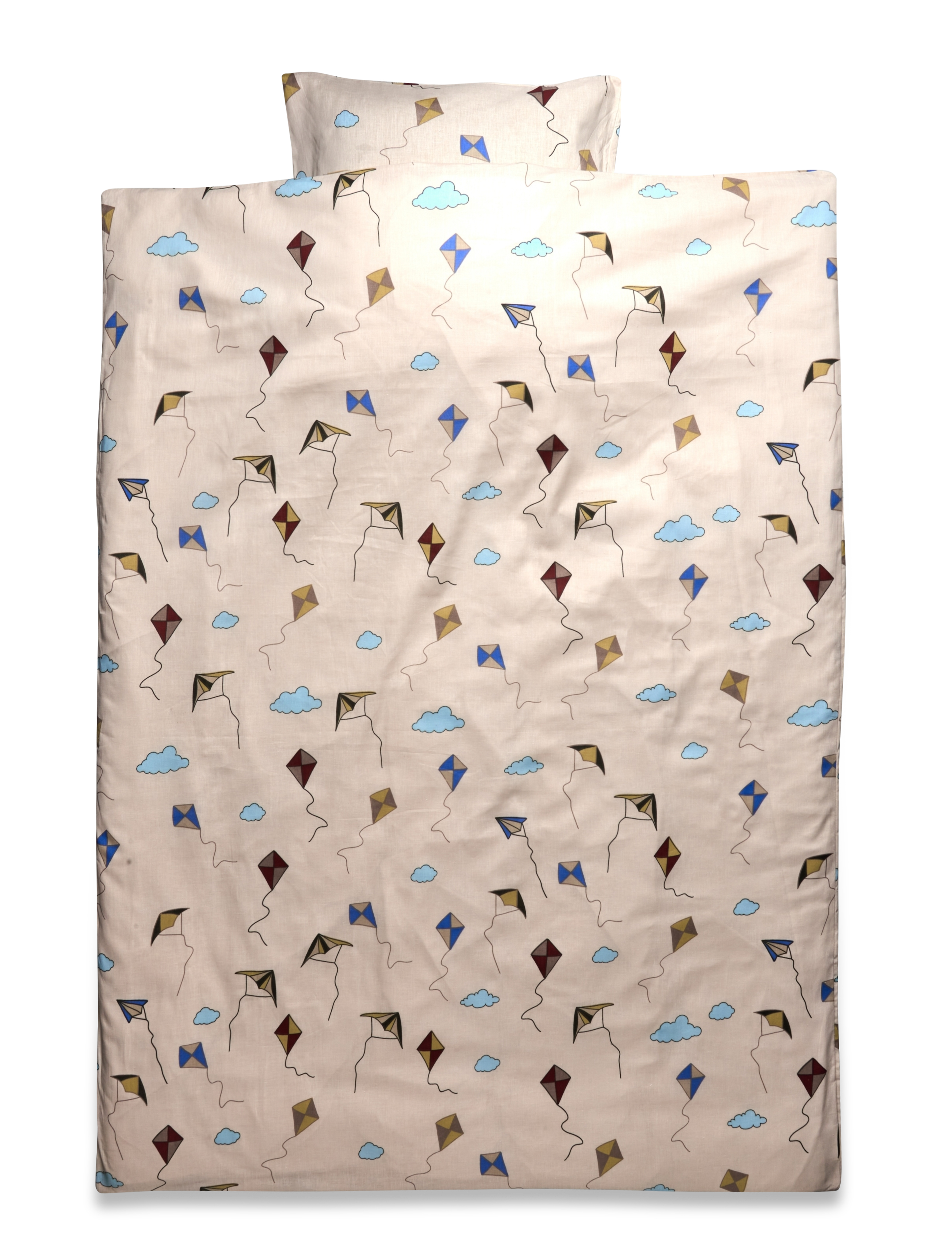 BrandMac Bed Linen "By Mats" Flying Kite 100X140, 40X45 Cm, Bed Sæt, Creme, Str: 100X140+40X45CM