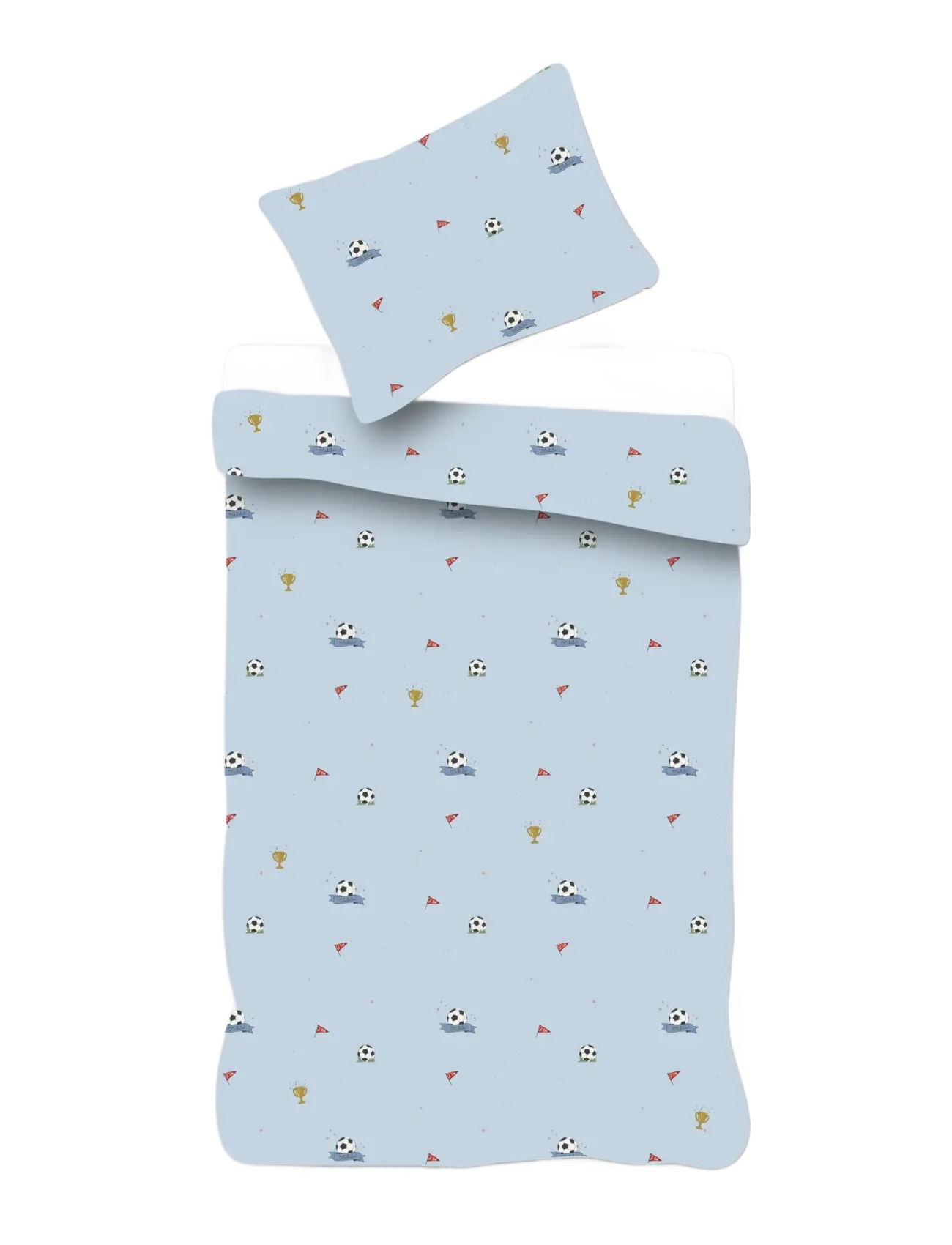 Fodbold Bed Linen "By Mats" Football 70X100, 40X45 Cm, 70X100;40X45 cm, Sleep Time, Weiß - Sets, Kinder
