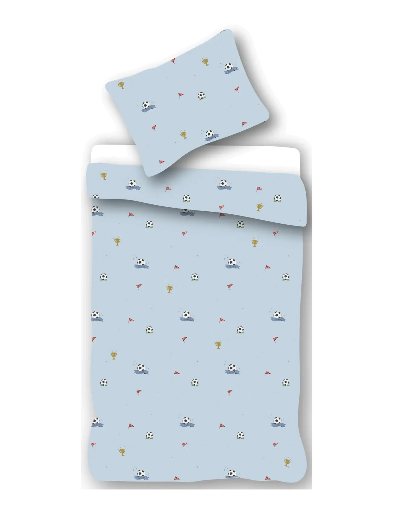 Fodbold Bed Linen "By Mats" Football 100X140, 40X45 Cm, 100X140;40X45 cm, Sleep Time, Blau - Sets, Kinder
