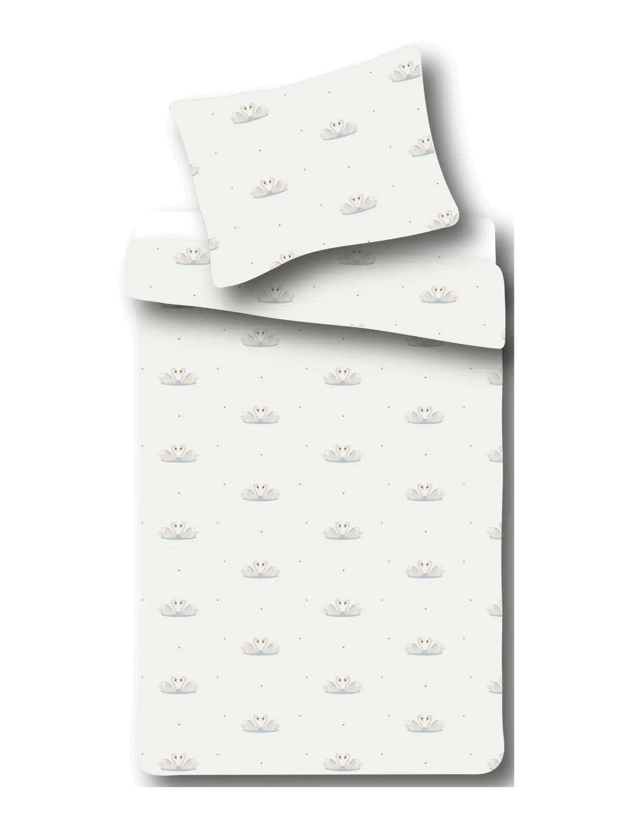 BrandMac Bed Linen "By Mats" Swan Love 70X100, 40X45 Cm, Bed Sæt, Creme, Str: 70X100;40X45CM