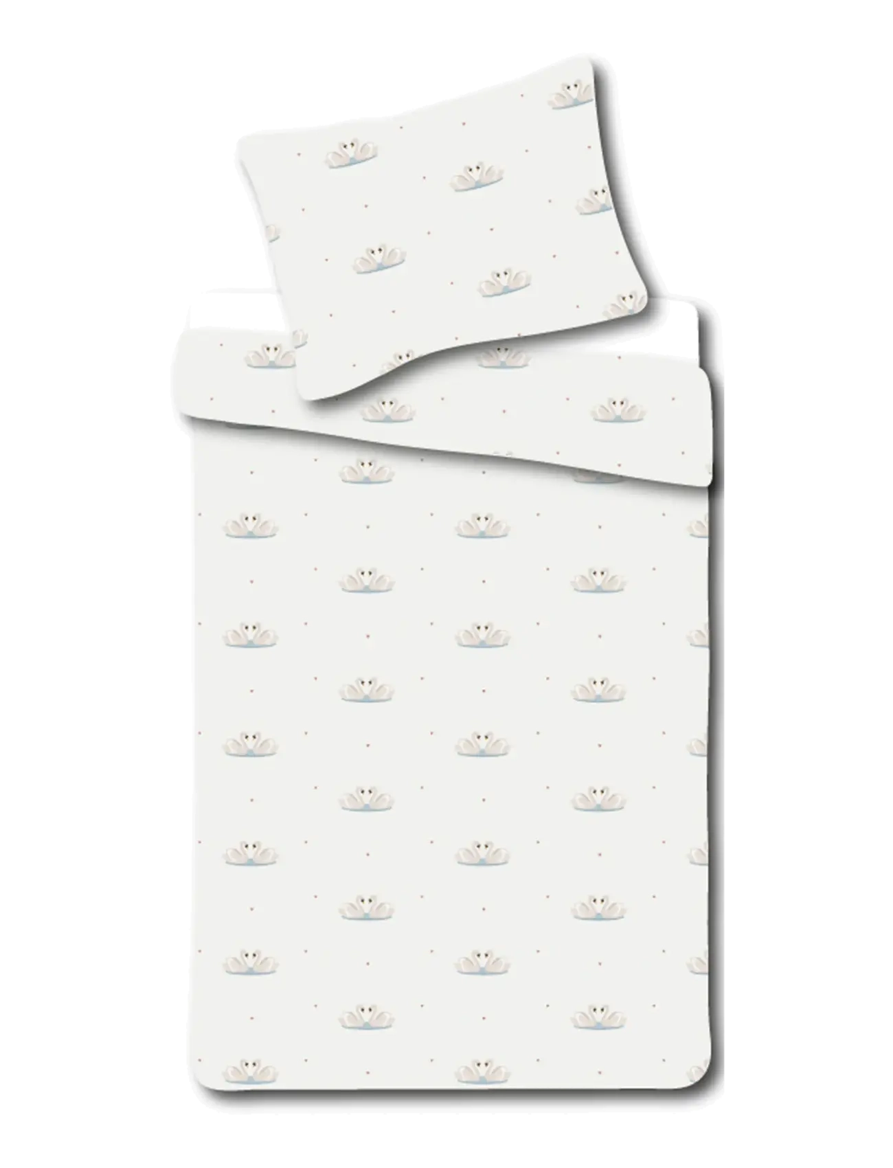 BrandMac Bed Linen "By Mats" Swan Love 100X140, 40X45 Cm, 100X14040X45 cm, Sleep Time, Weiß - Sheets, Kinder