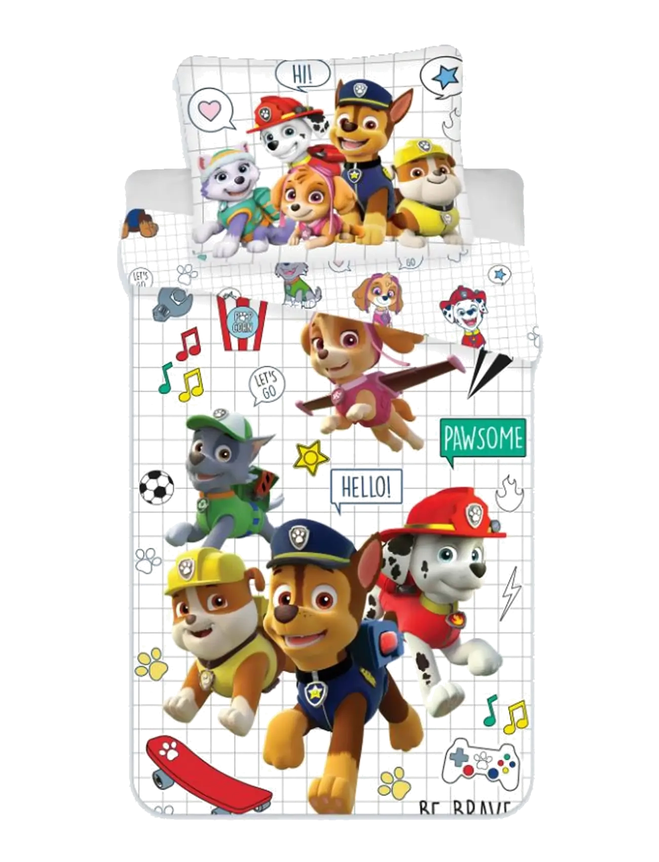 Paw Patrol Bed Linen Junior Paw Patrol Pp 1071 100X140, 40X45 Cm, Bed Sæt, Multi/mønstret, Str: 100X140.40X45CM