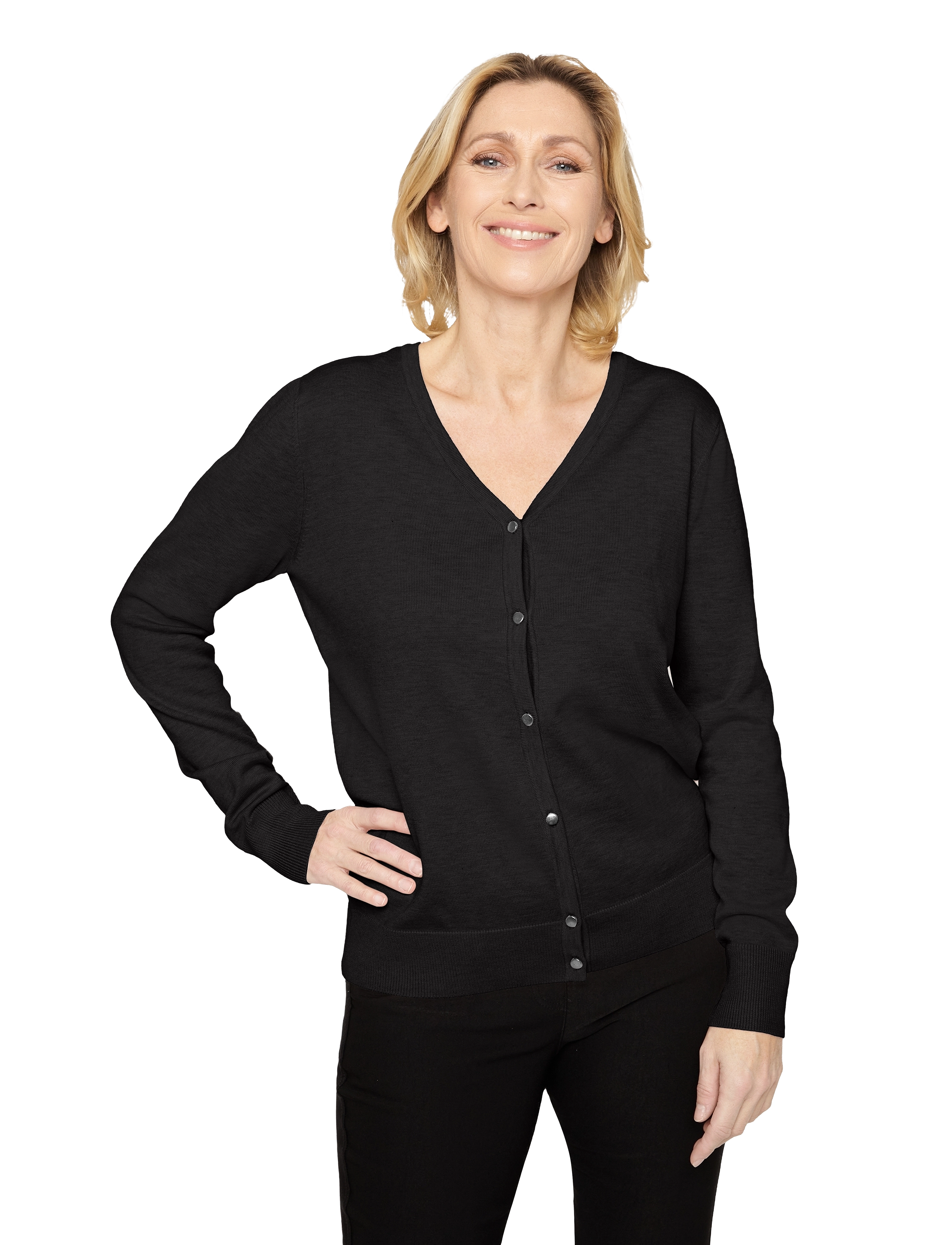 Brandtex - Cardigan-knit Light - black - 2
