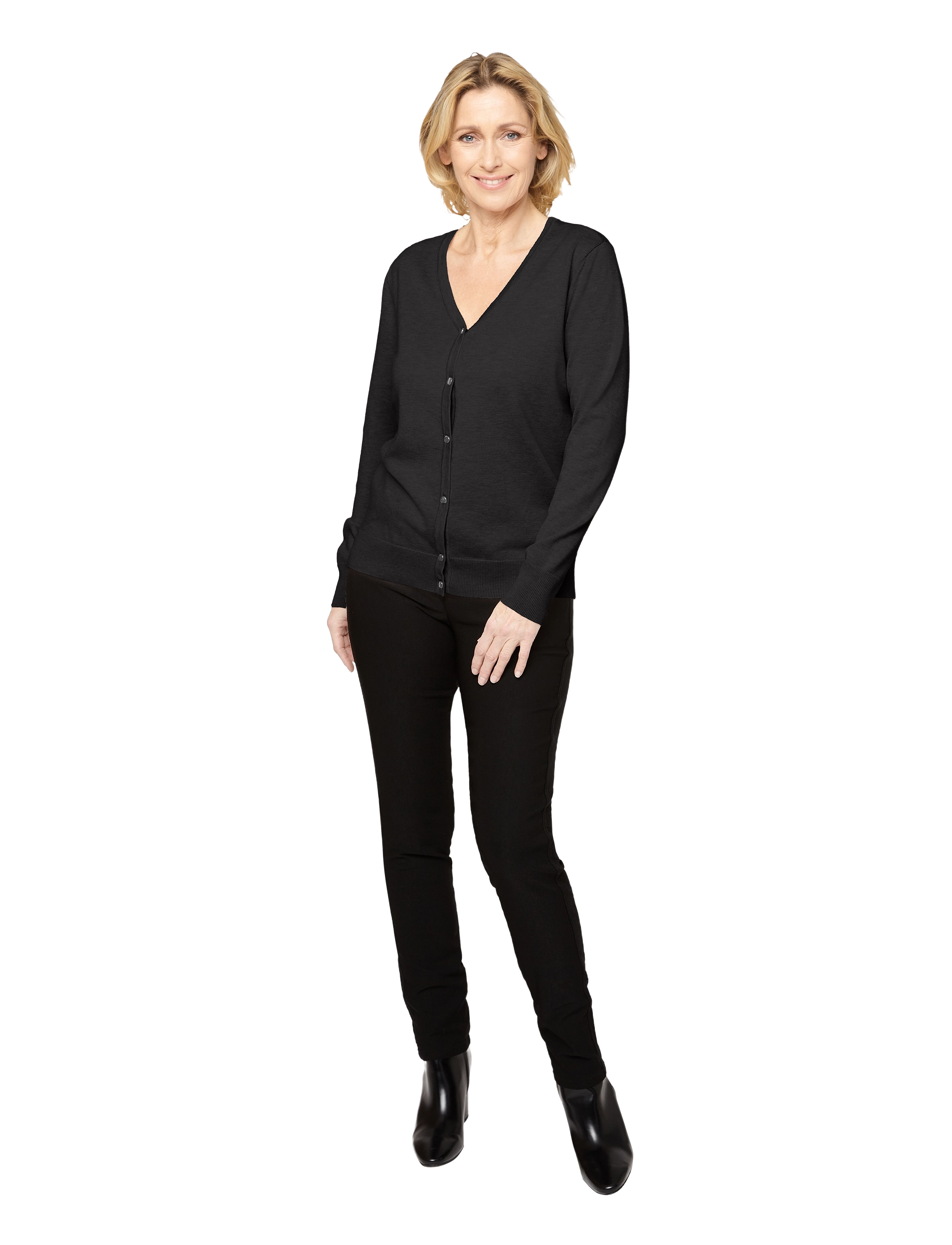 Brandtex - Cardigan-knit Light - black - 4