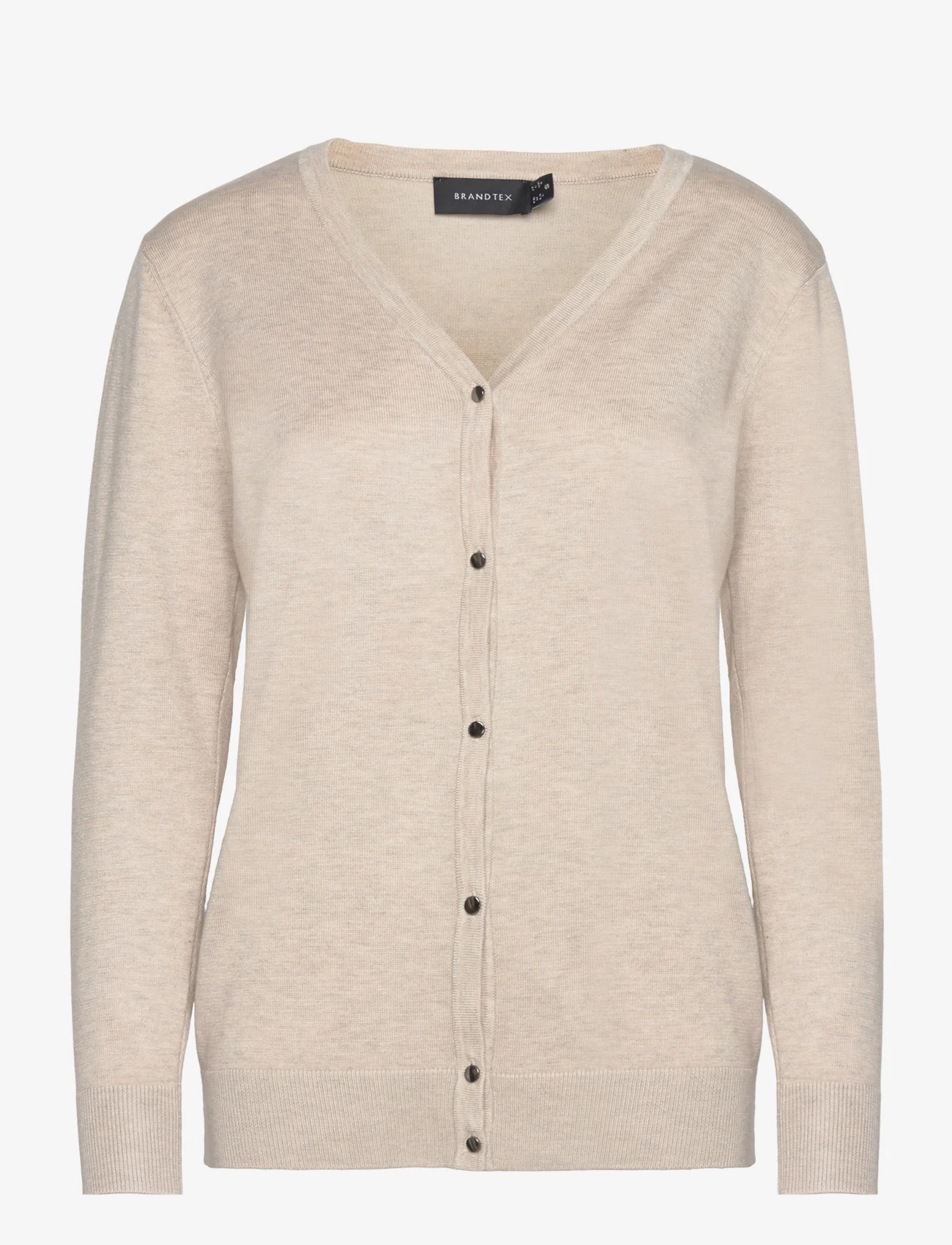 Brandtex - Knitted v-neck Cardigan - gebreide vesten - rainy day melange - 0