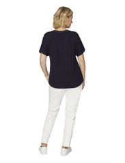 Brandtex - Blouse-woven - short-sleeved blouses - navy blue - 3