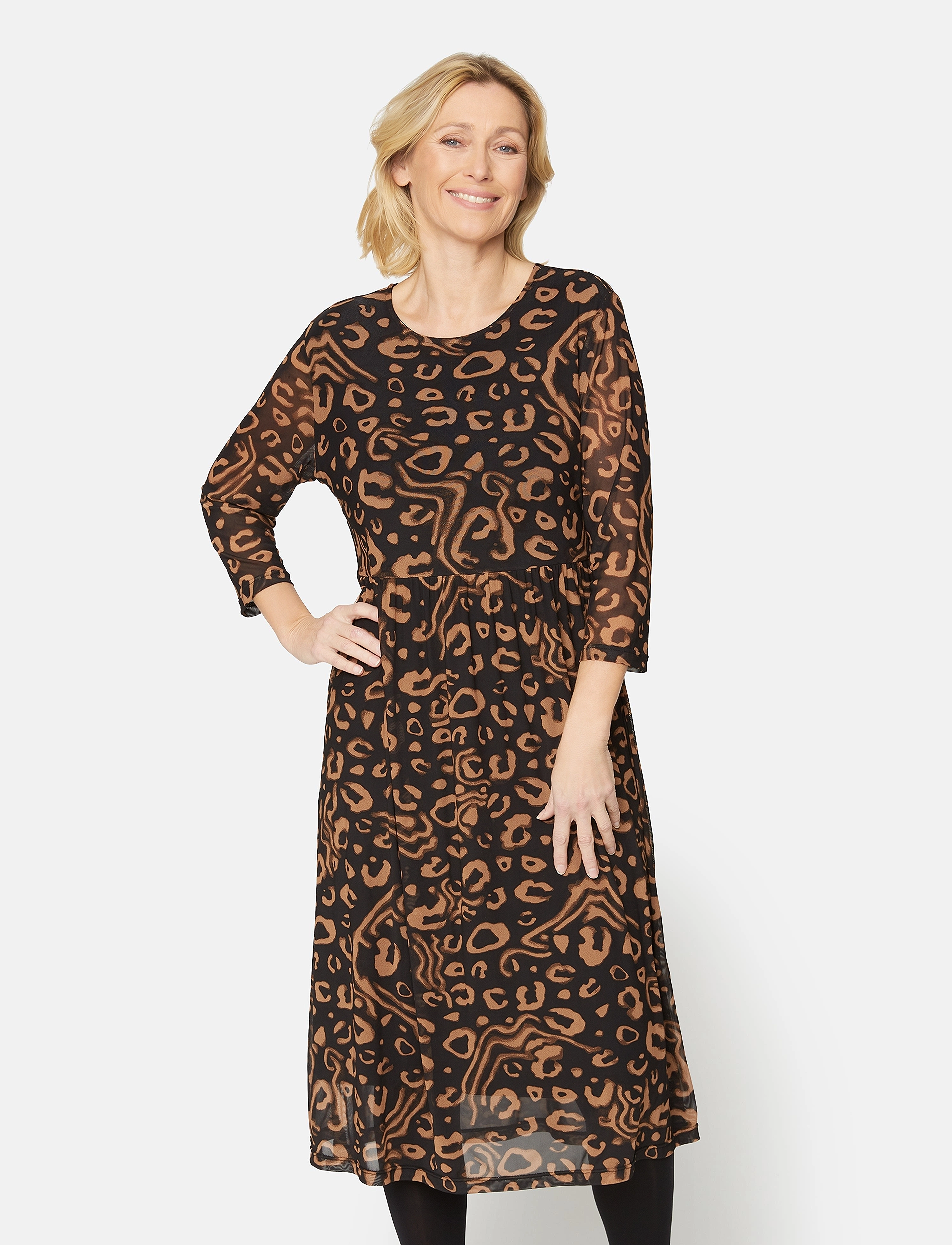 Brandtex Dress-jersey - Midimekot - BLACK / black